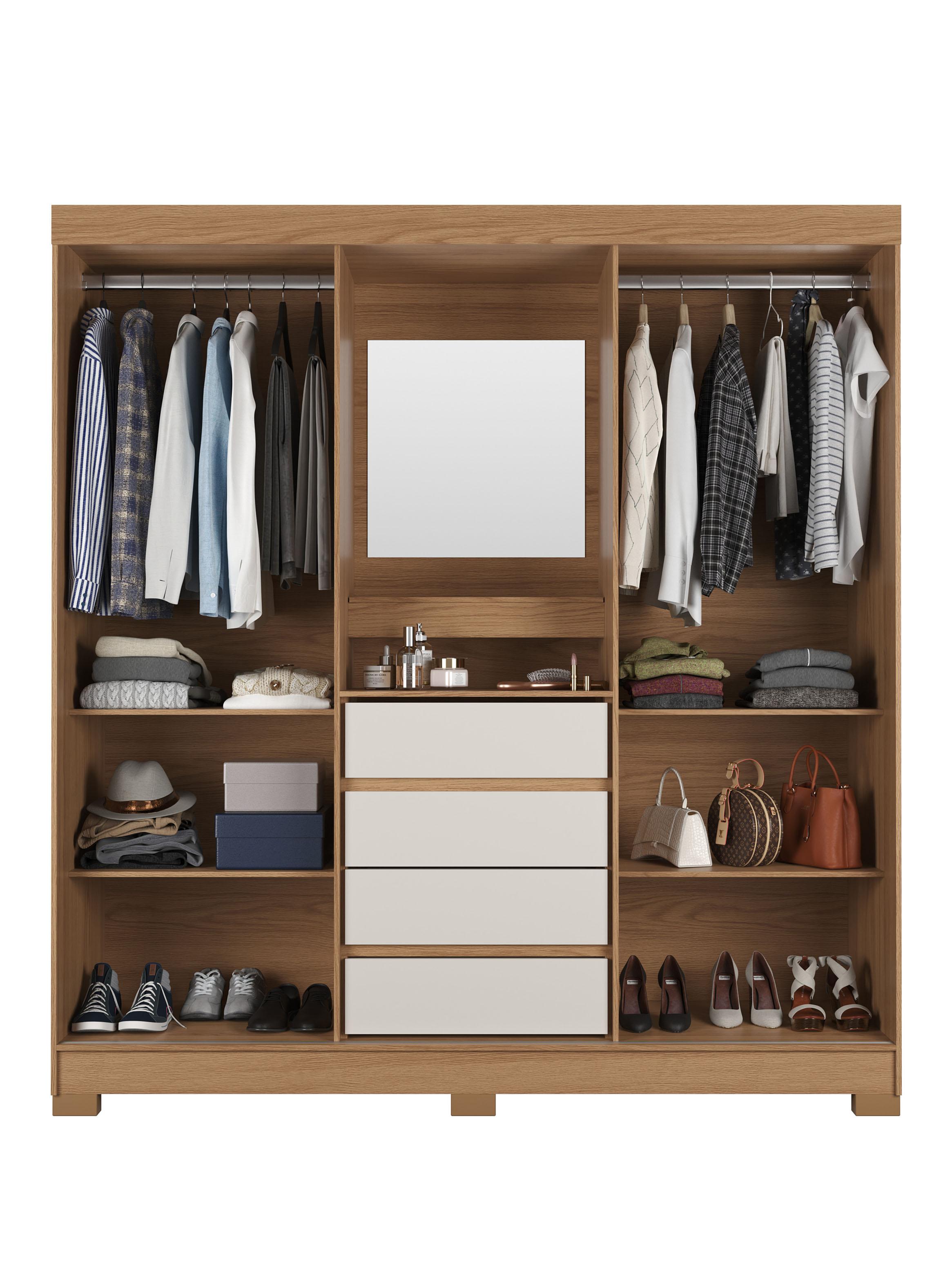 Clóset Toscana 2 Puertas + 4 Cajones Off White-2