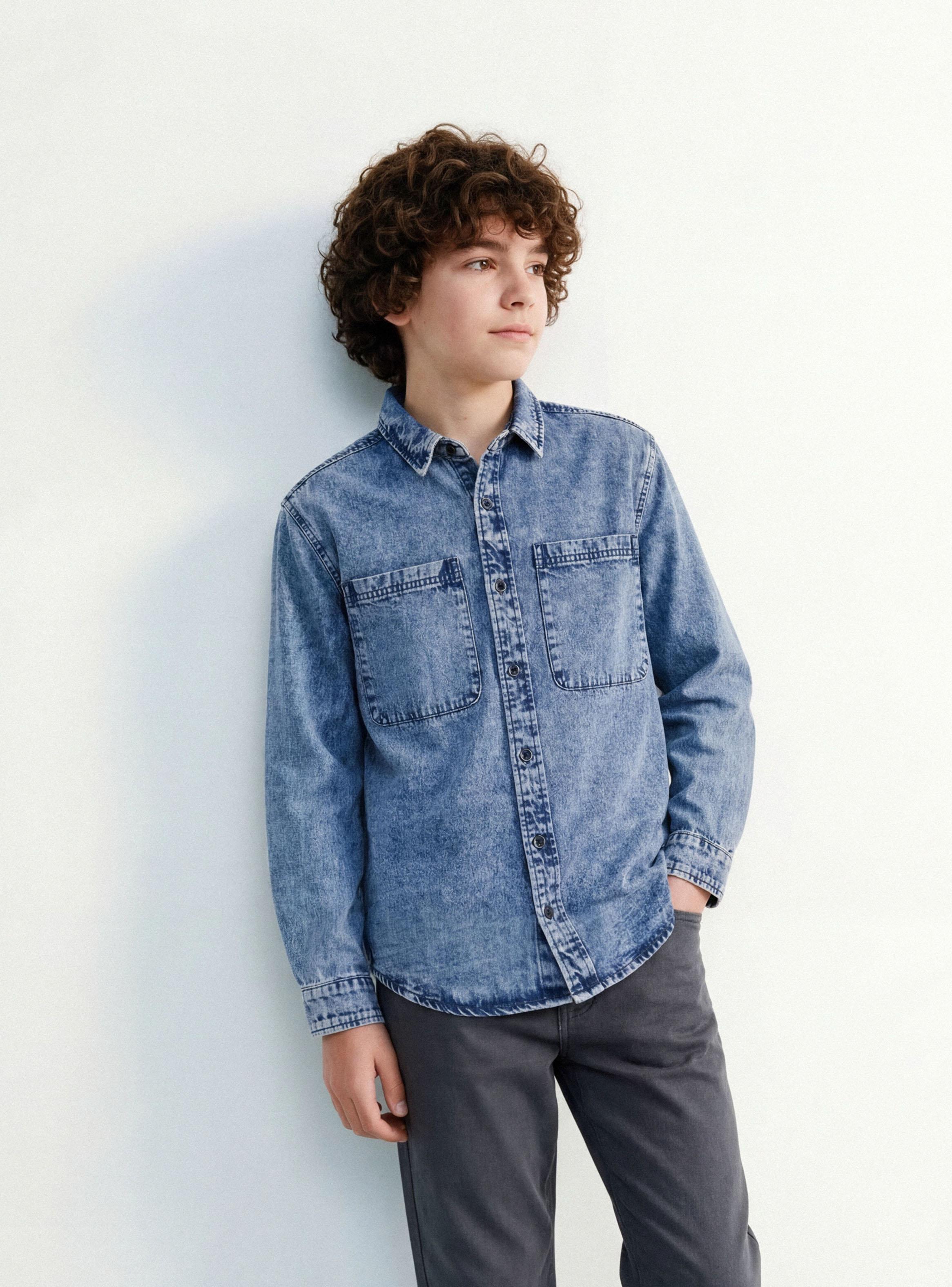 Camisa Denim Bolsillos Niño-0