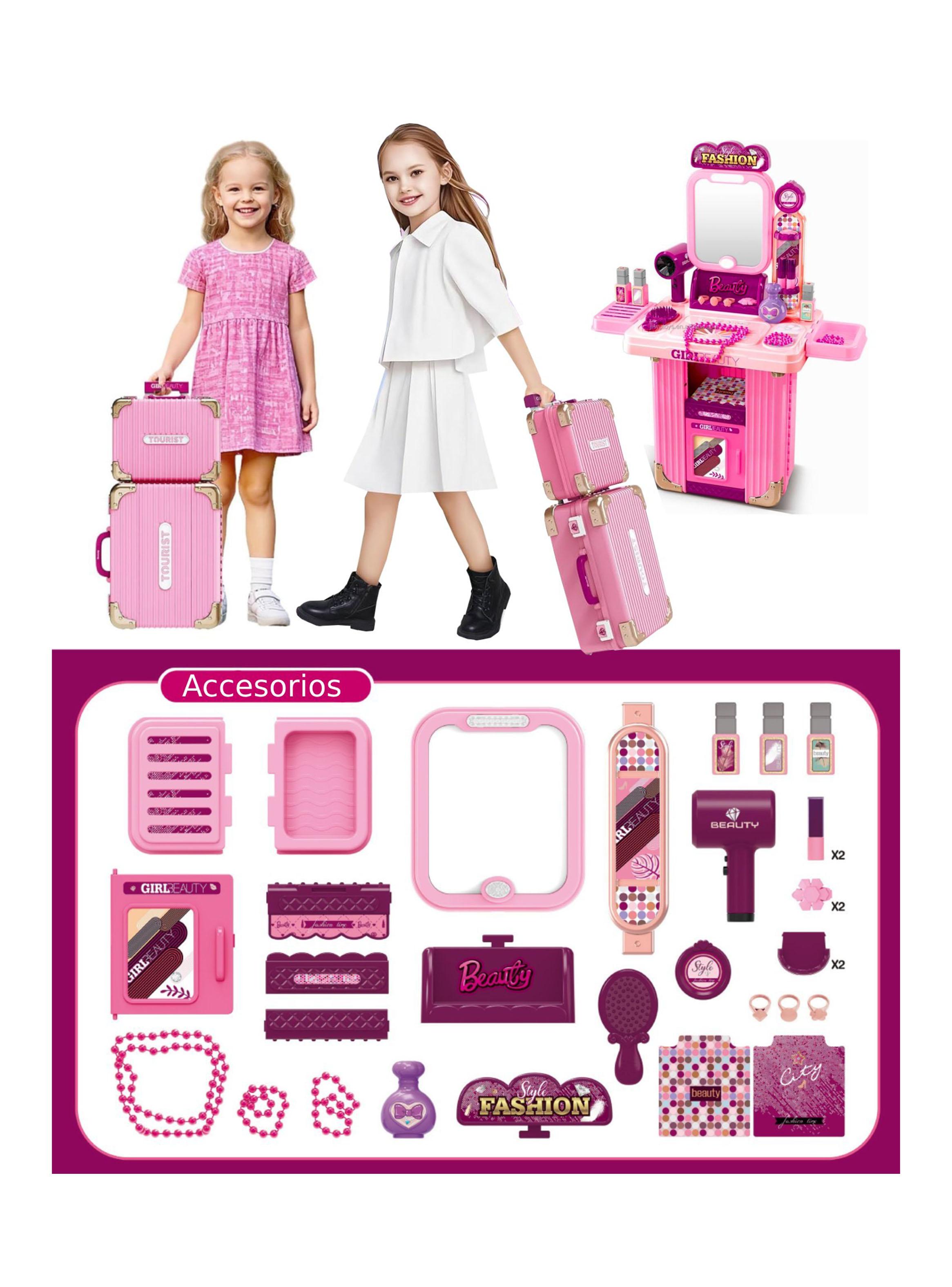 Set de Belleza Juego Maleta Tocador Rosado-3