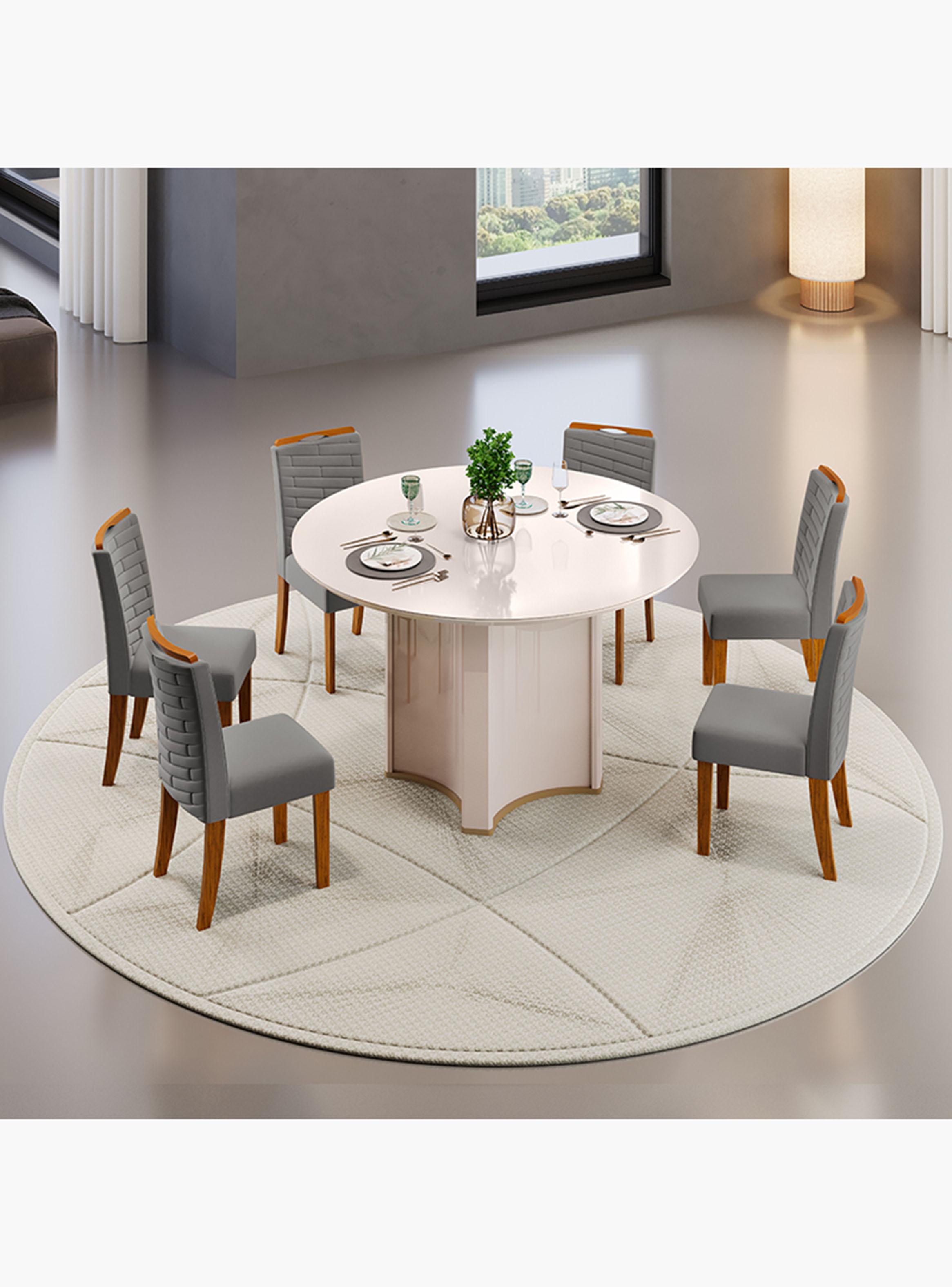 Juego de Comedor Chanel Gris + 6 Sillas-4