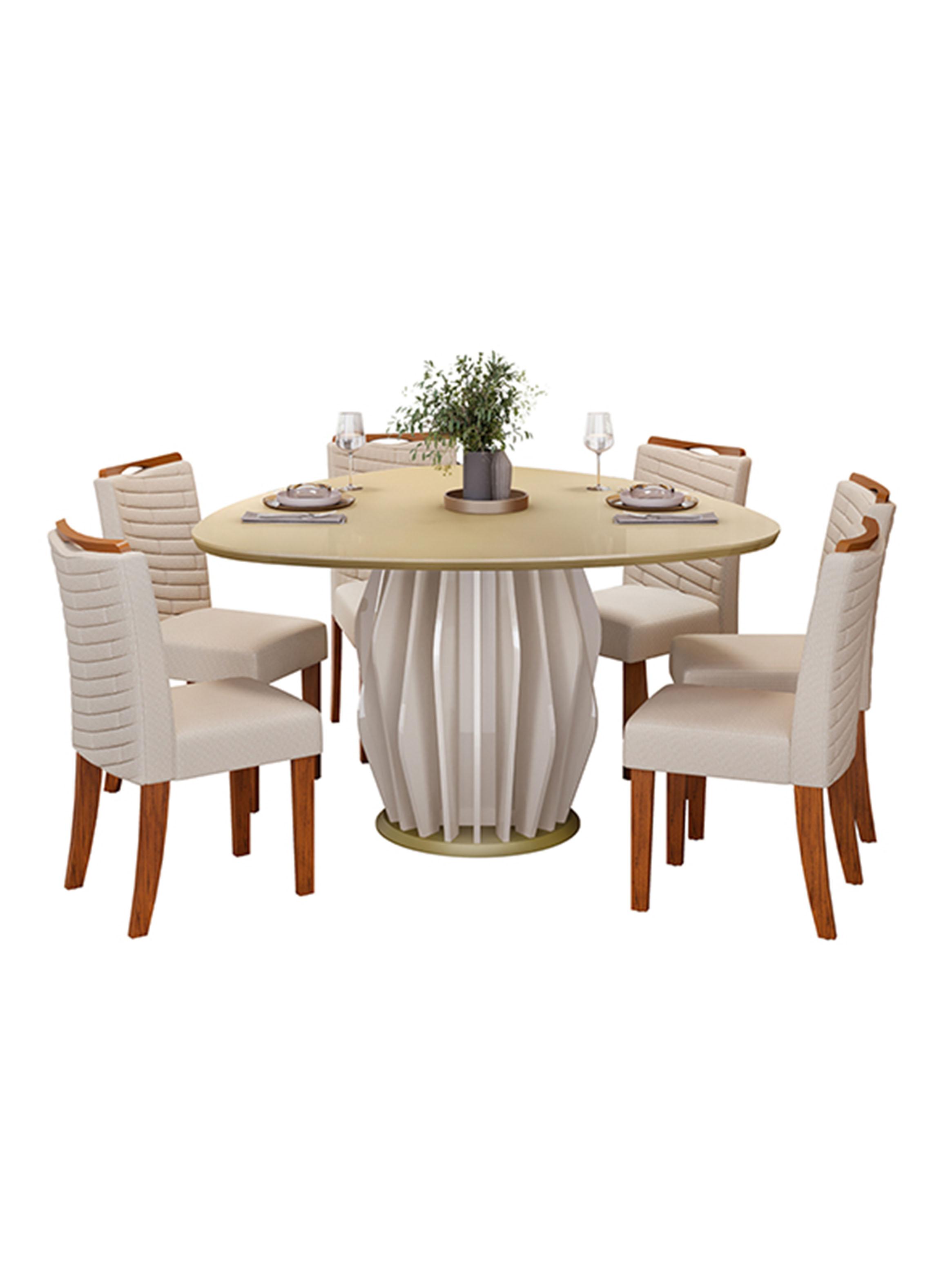 Juego de Comedor Tokyo Beige + 6 Sillas-0