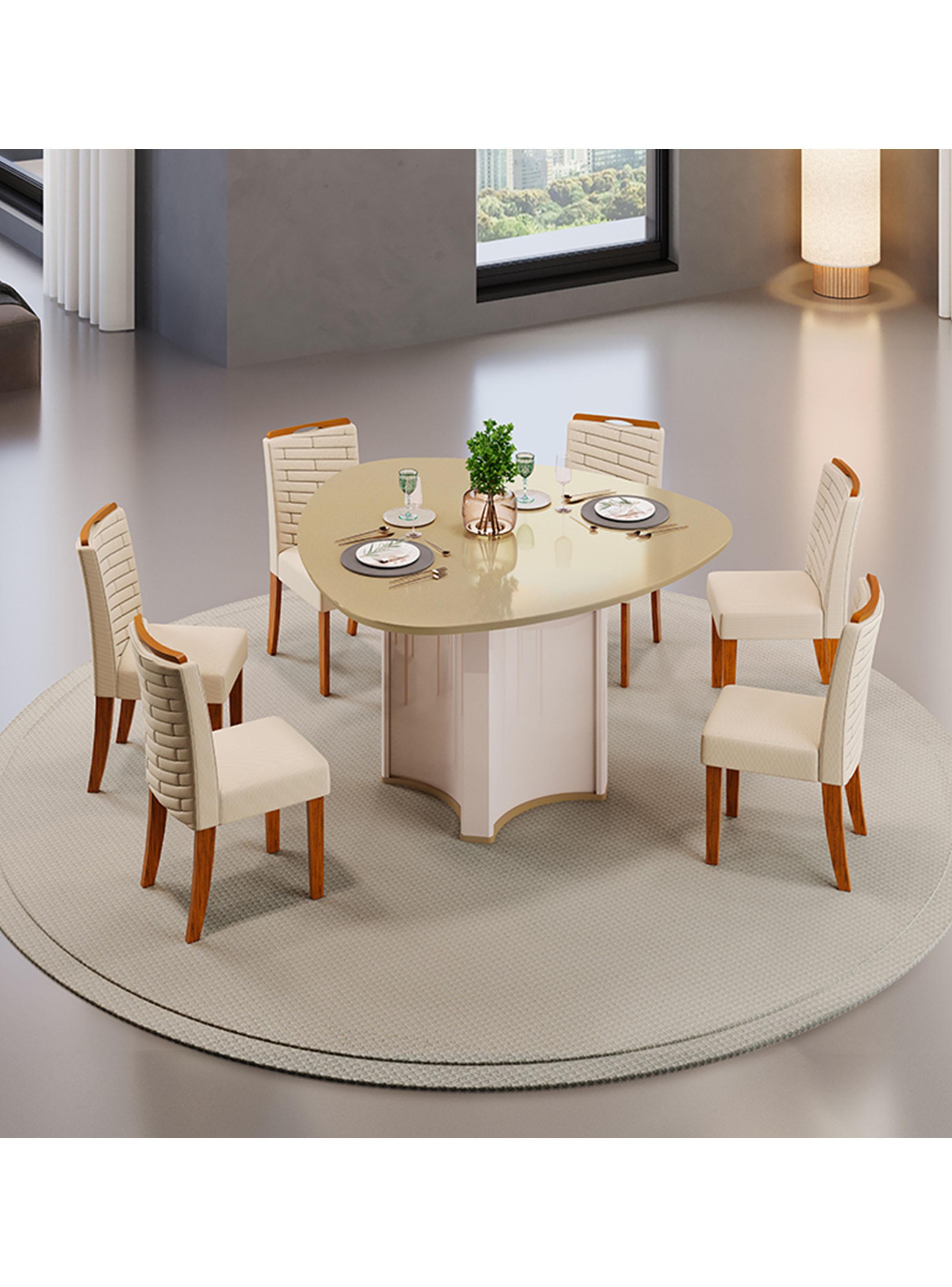 Juego de Comedor Tokyo Beige + 6 Sillas-4