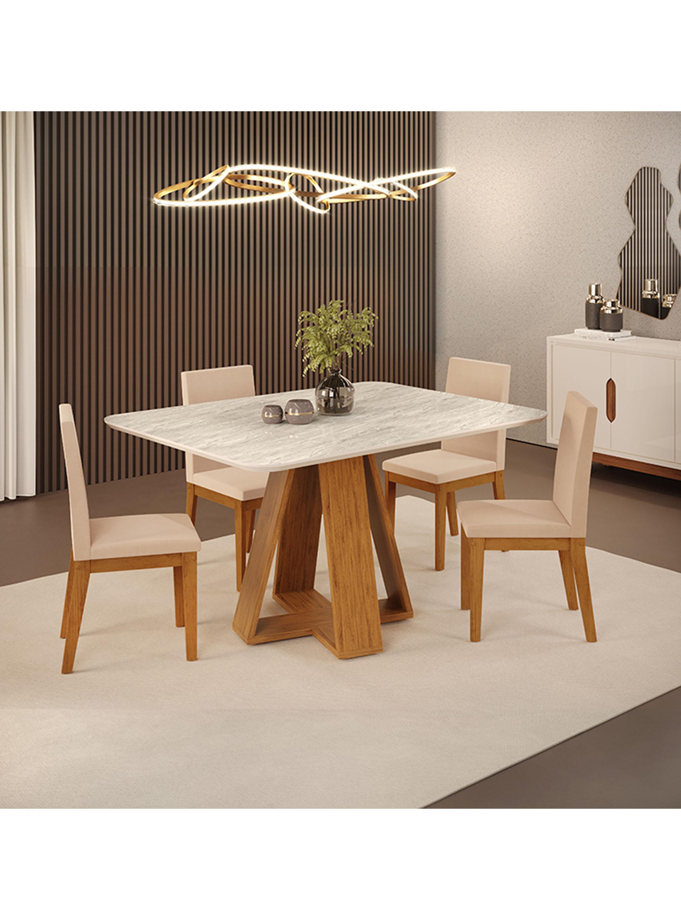 Juego de Comedor Celeste Suzy + 4 Sillas-4