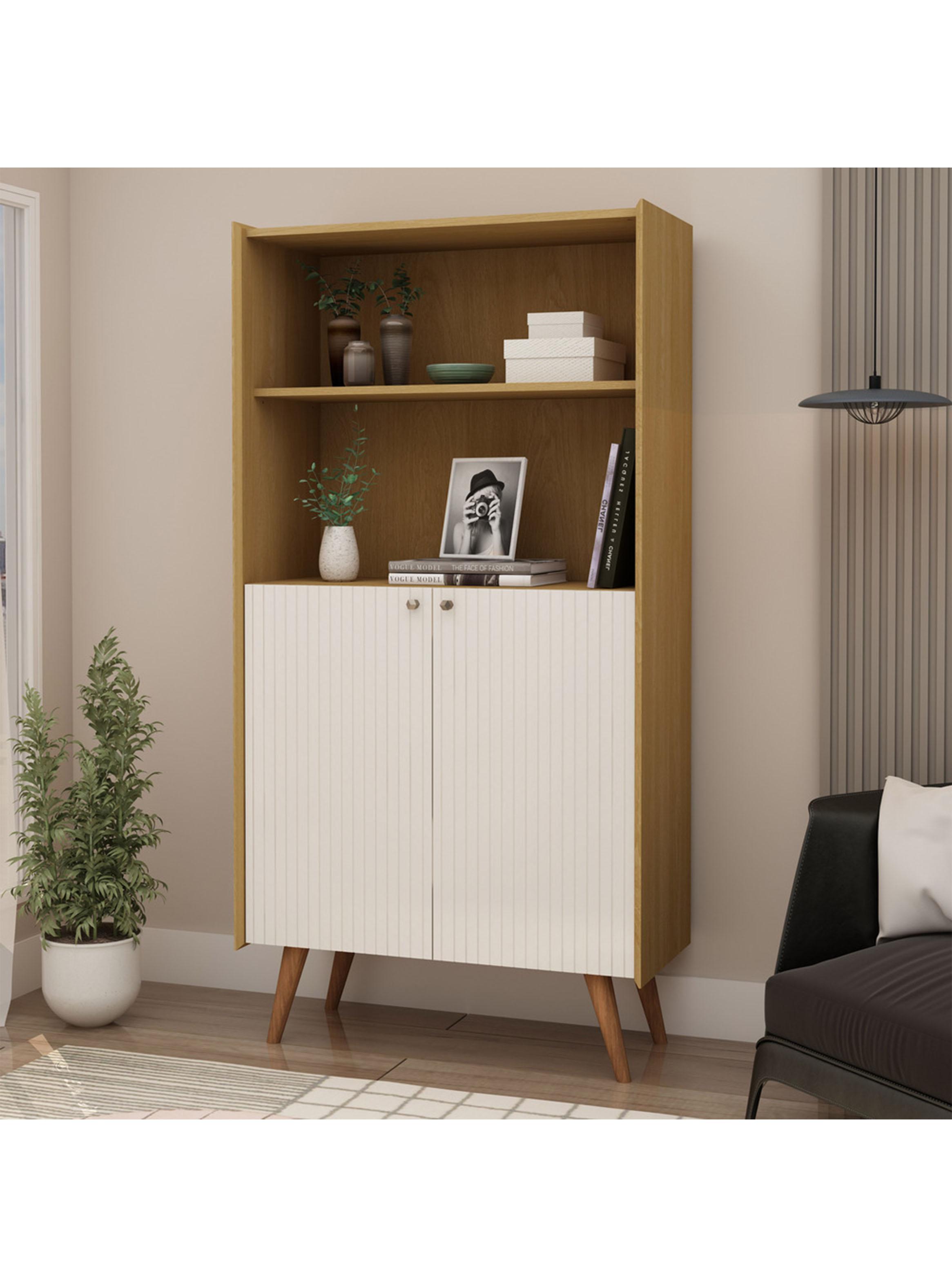 Estante Living 2 Puertas Café 80x157x36 cm-5