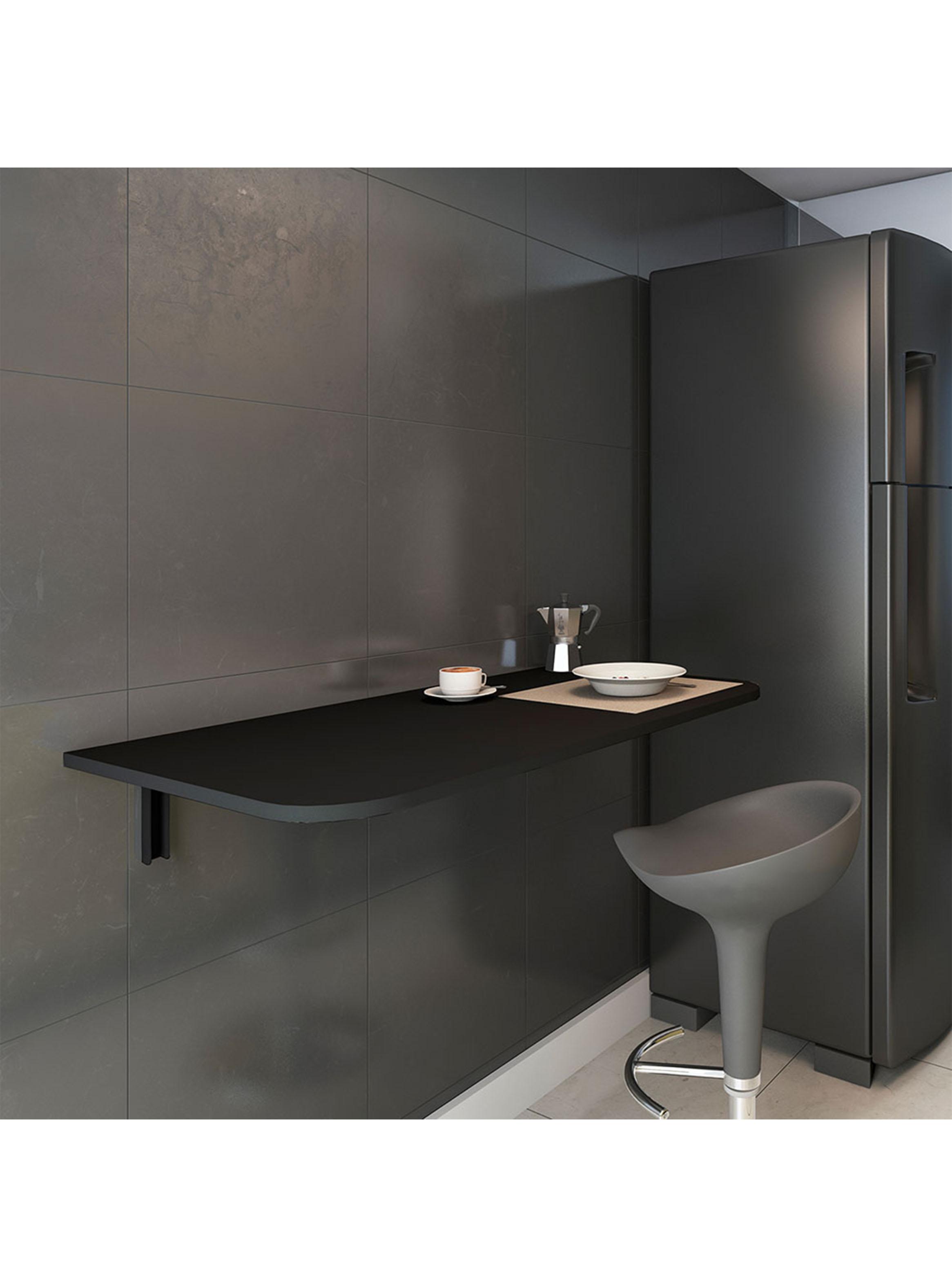 Escritorio Plegable de Pared Negro 100cm-4