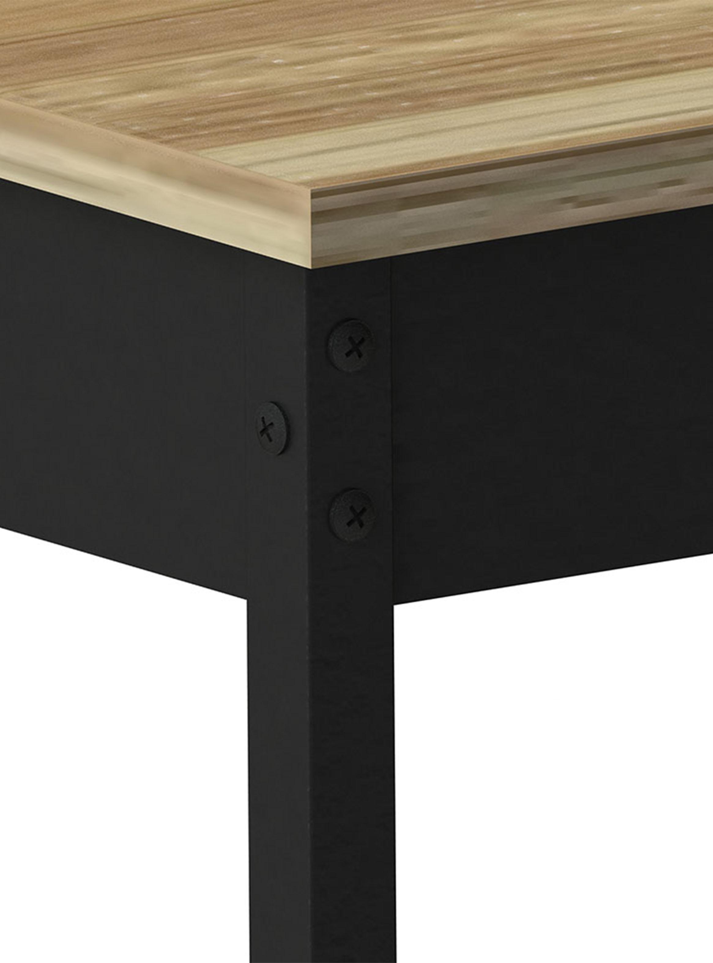 Escritorio Esquinero Patas Metálicas Café 116 cm-3