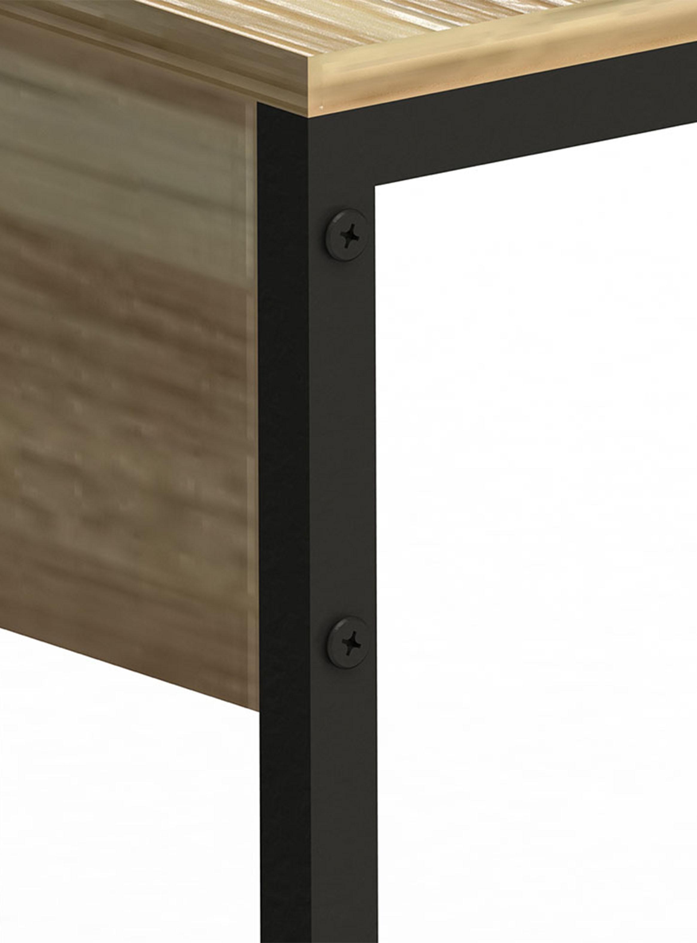 Escritorio Plus Patas Metálicas Café 120 cm-3