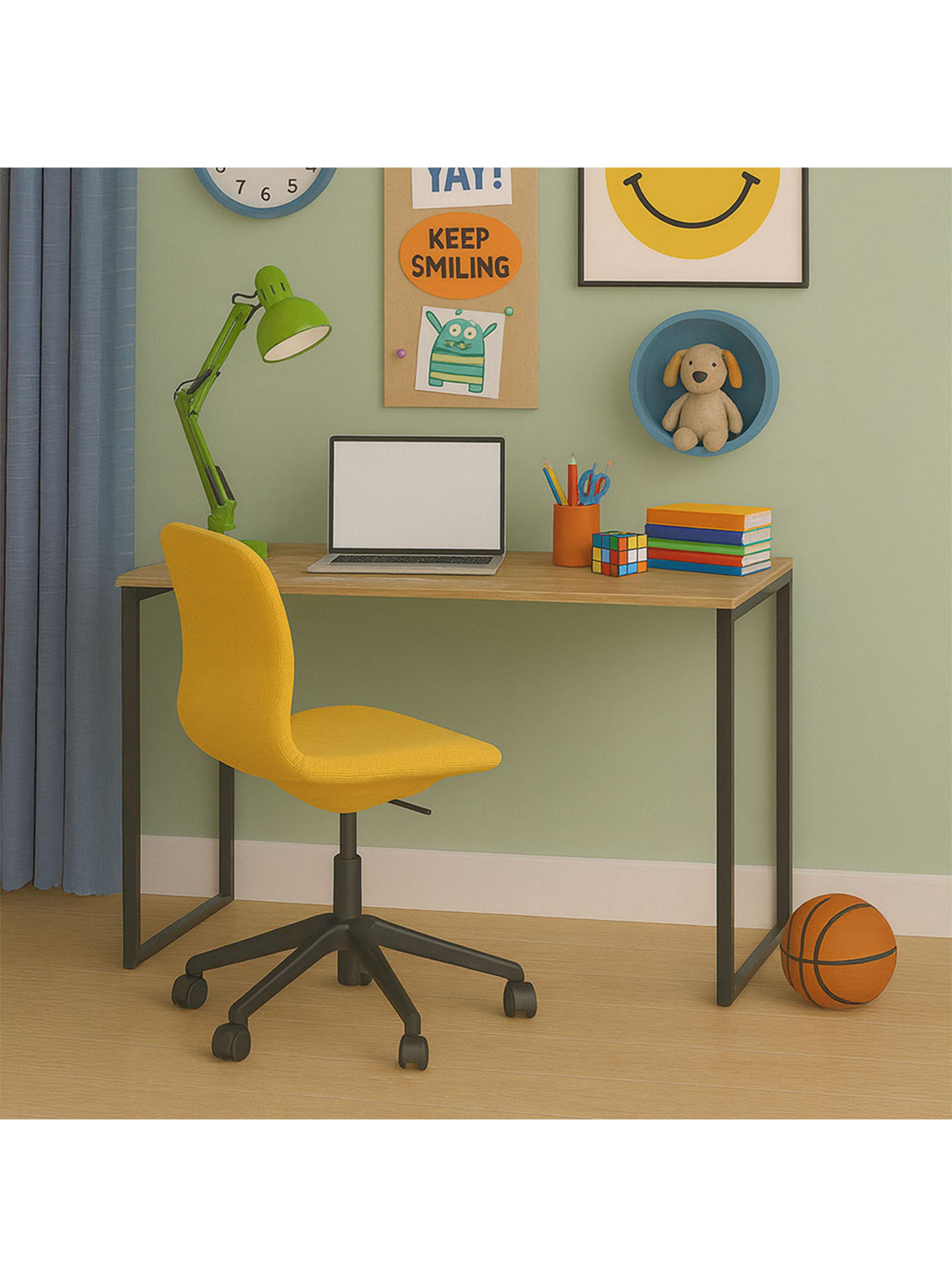 Escritorio Plus Patas Metálicas Café 120 cm-4