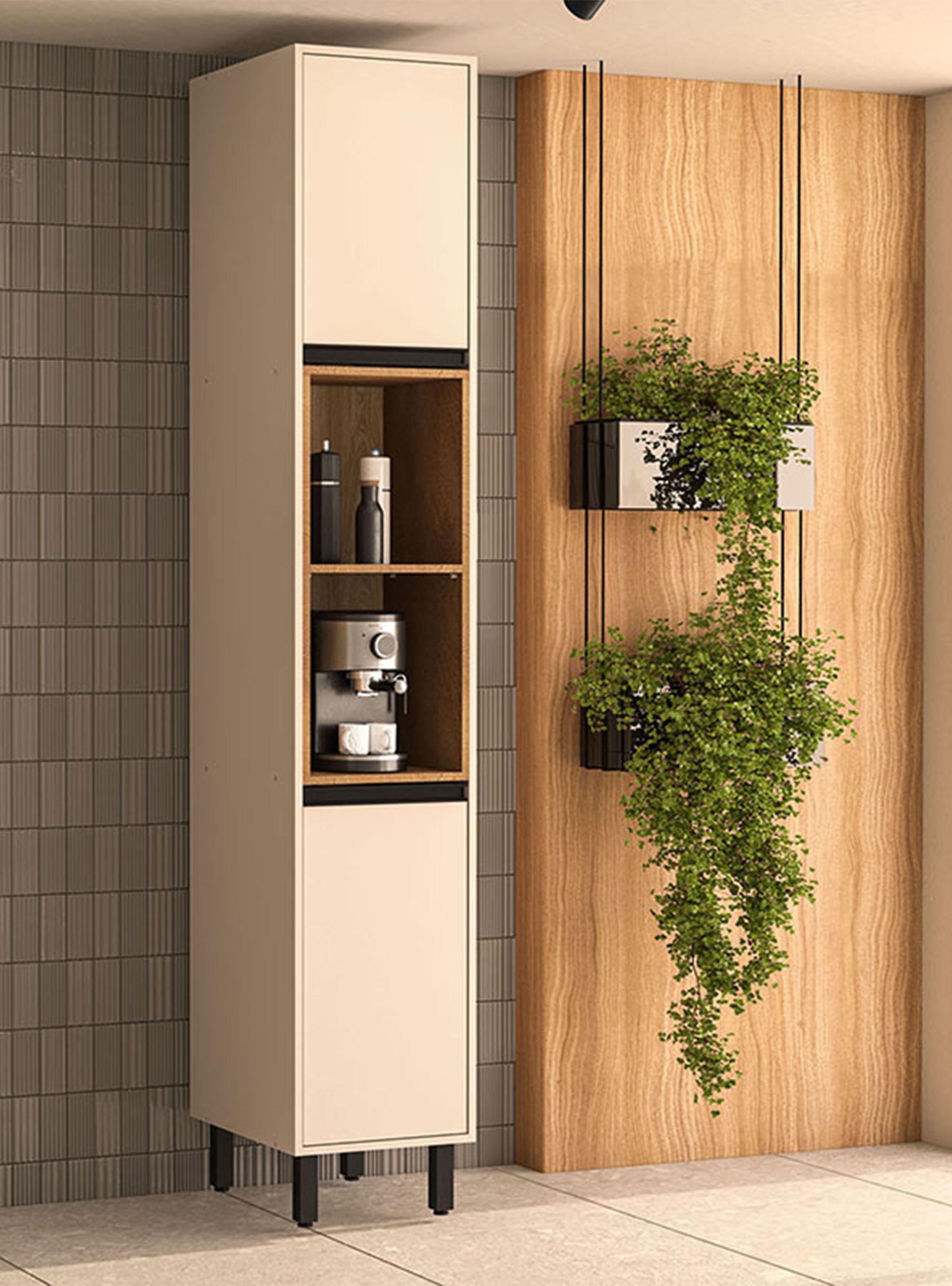 Mueble Despensa de Cocina Koya 2 Puertas Beige-4