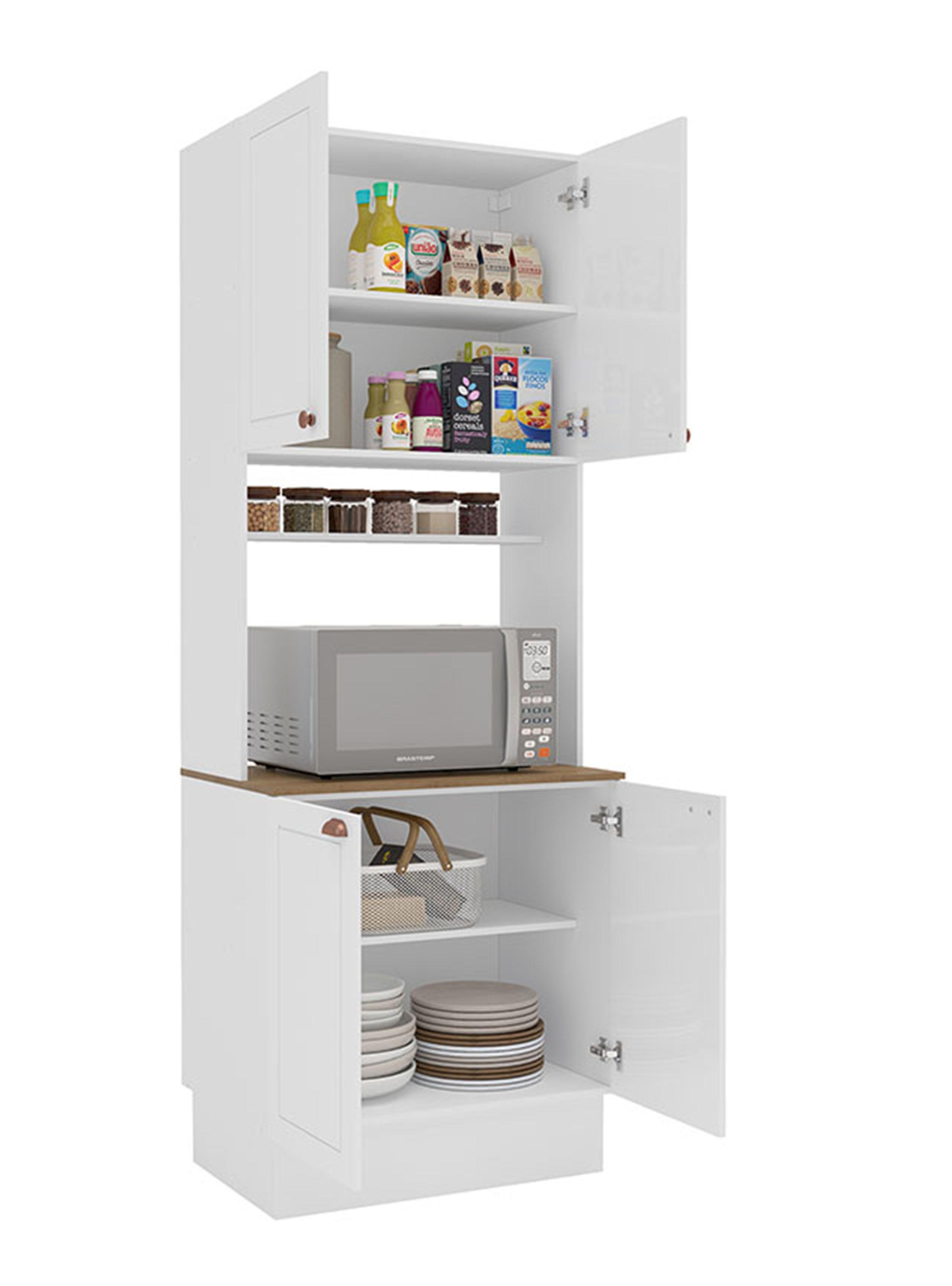 Mueble Despensa de Cocina Perola 4 Puertas Blanco/Café-3