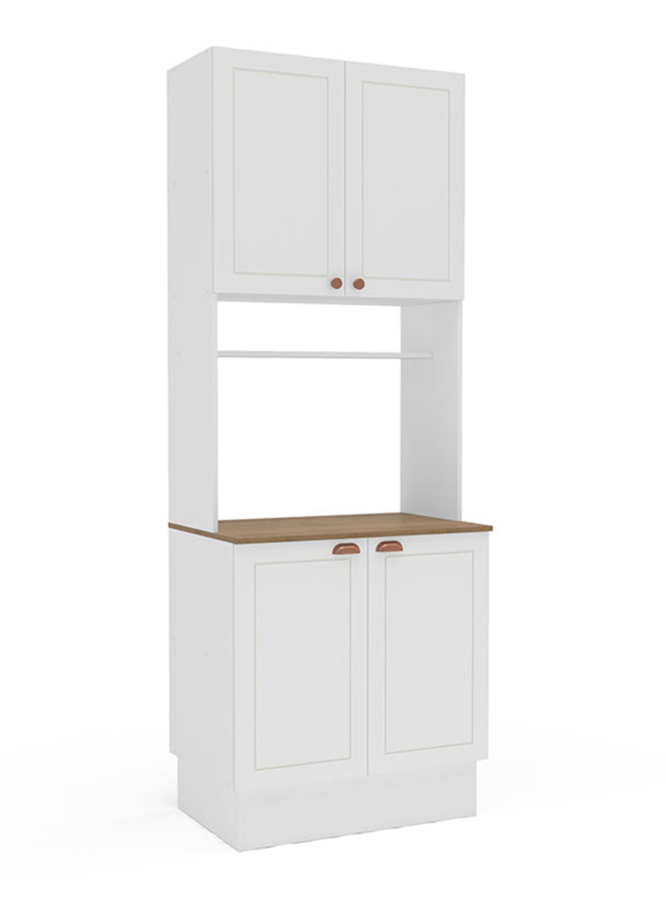 Mueble Despensa de Cocina Perola 4 Puertas Blanco/Café-2