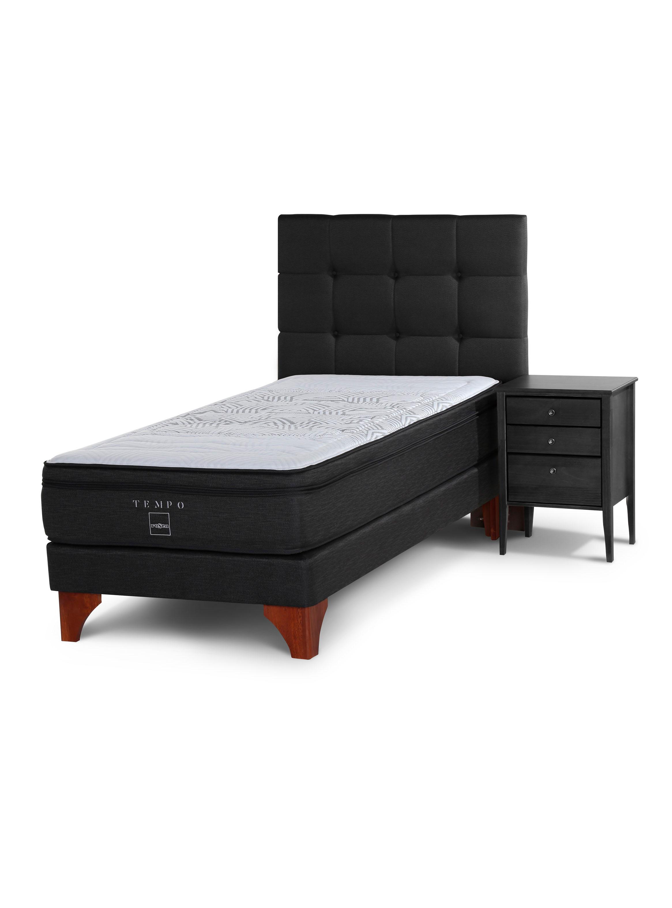Cama Europea Base Normal Tempo 1.05x2.00 Issey Grafito-0
