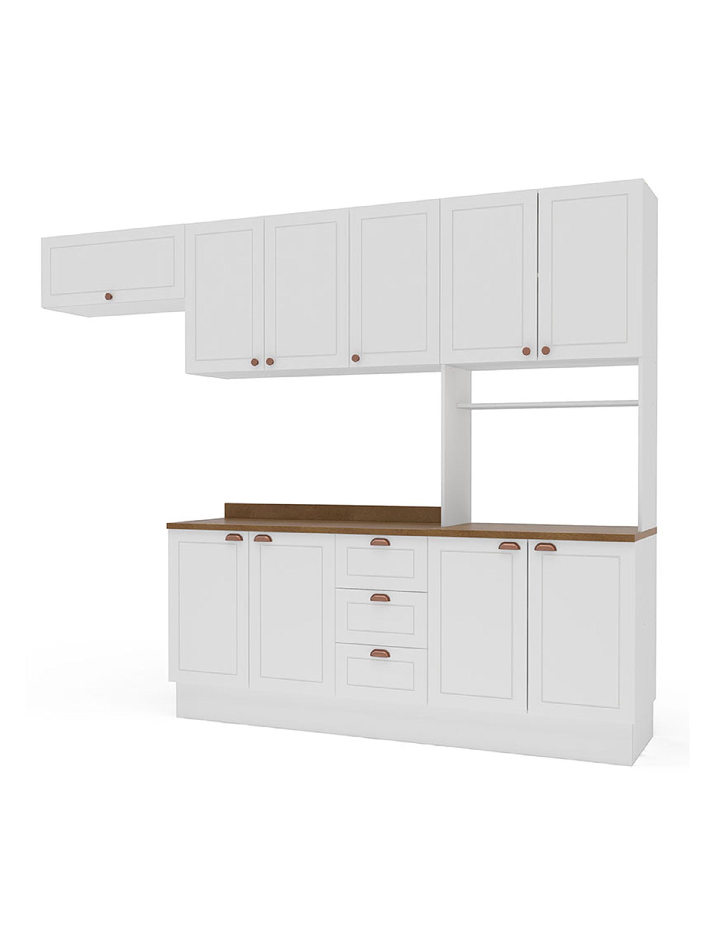 Kit de Cocina Perola 10 Puertas 3 Cajones Blanco/Café-3