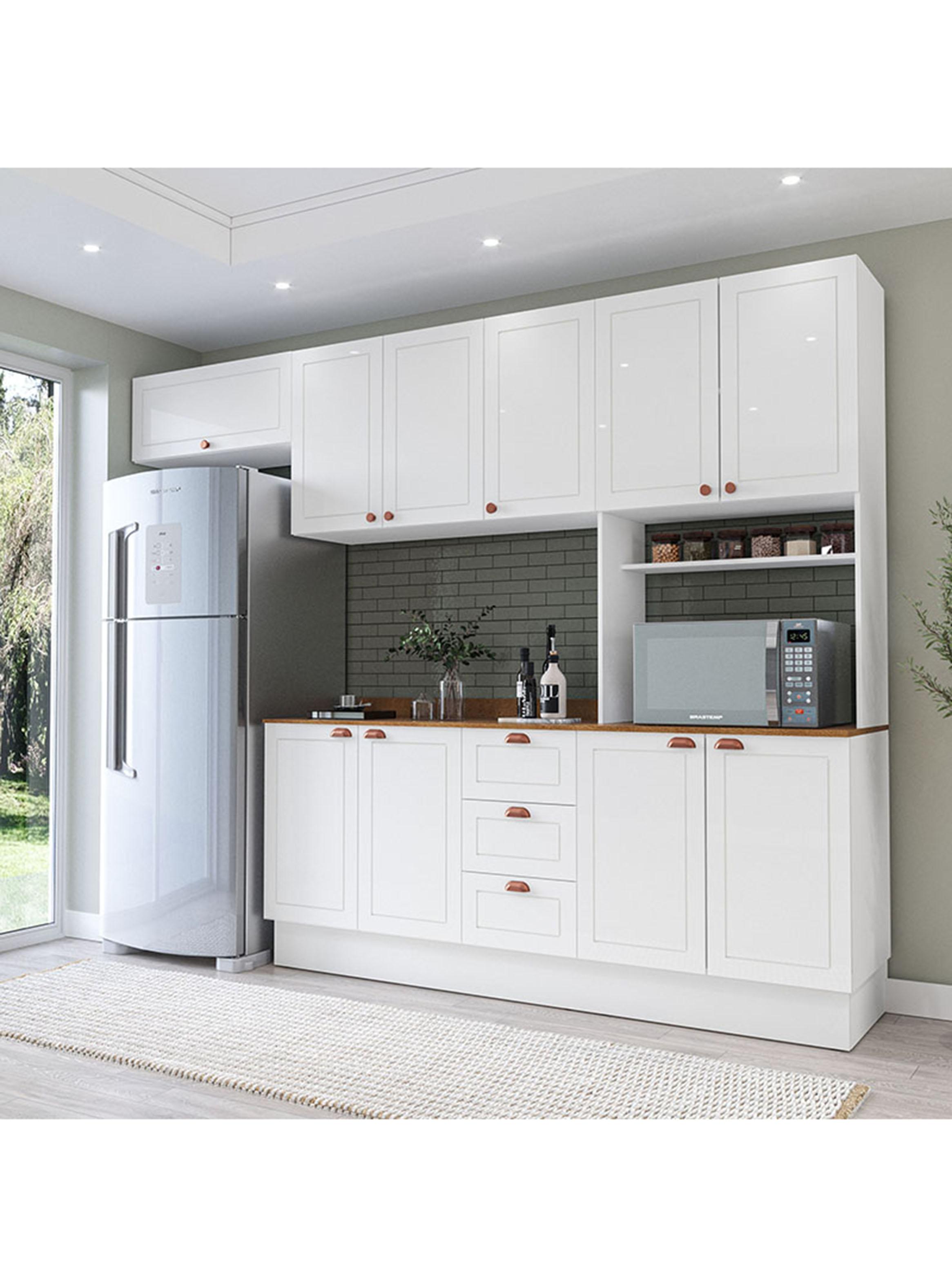 Kit de Cocina Perola 10 Puertas 3 Cajones Blanco/Café-5