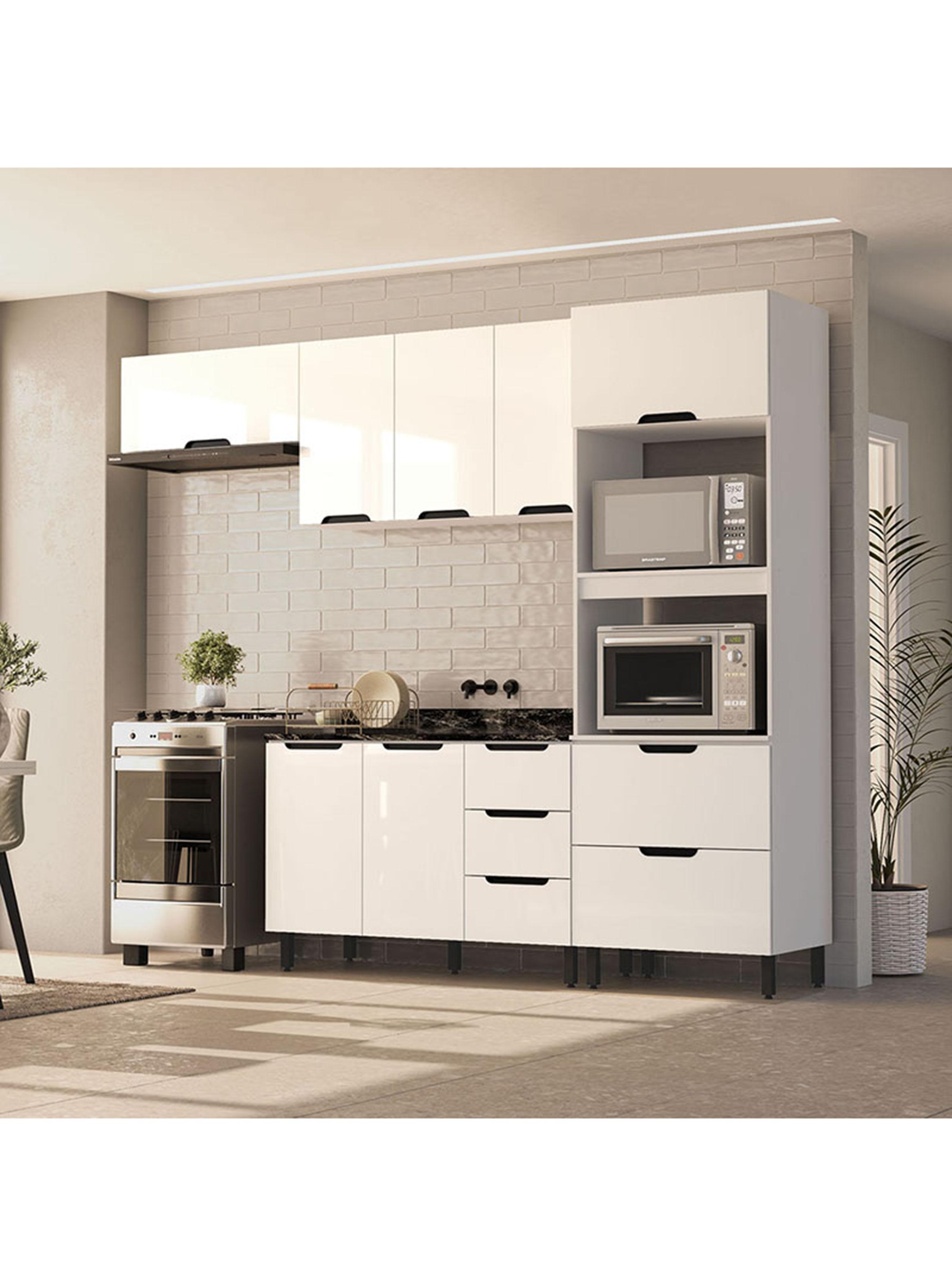 Kit Cocina Delta 8 Puertas 4 Cajones Blanco-5