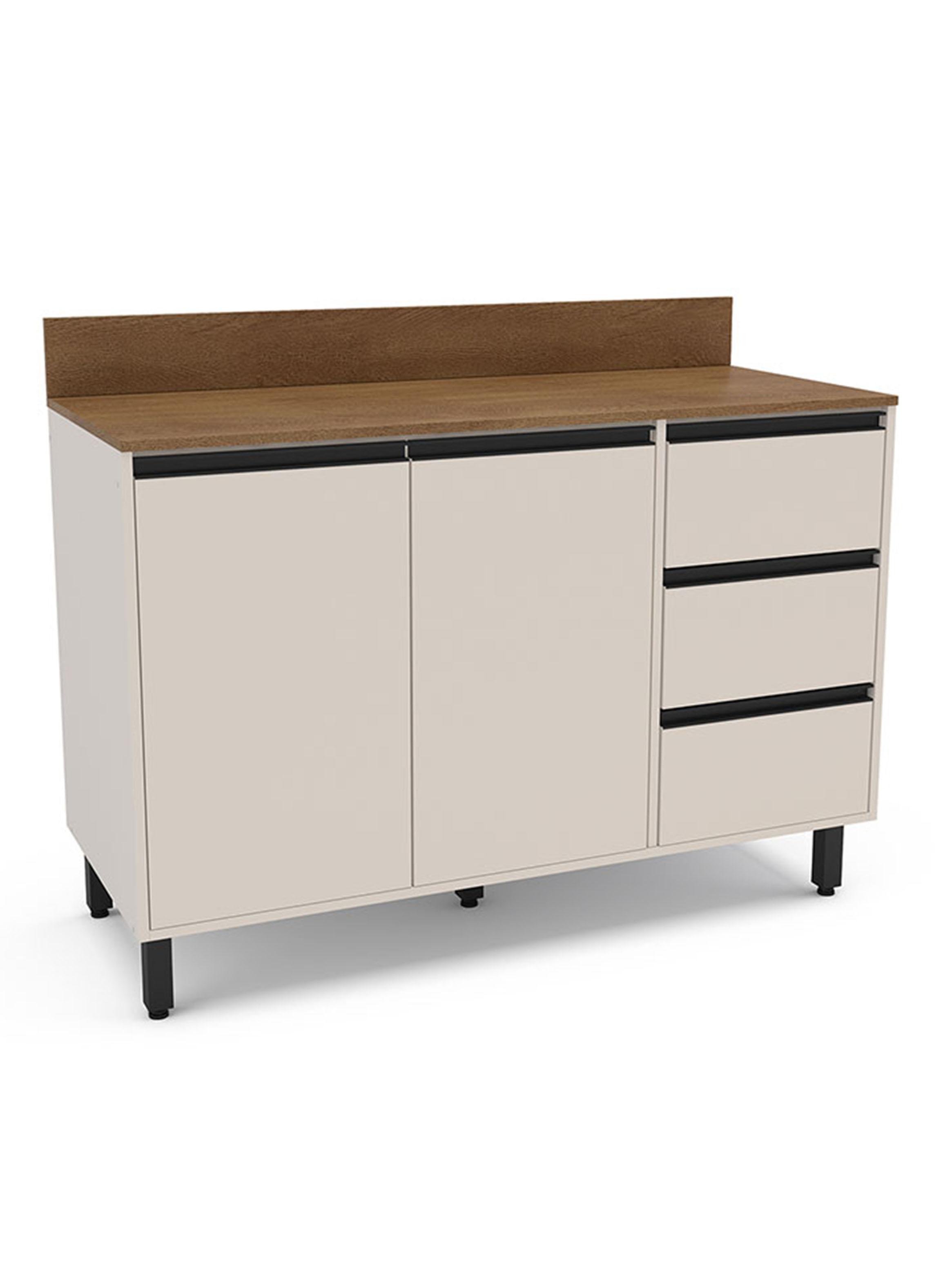 Mueble Base Koya 2 Puertas 3 Cajones Beige-2