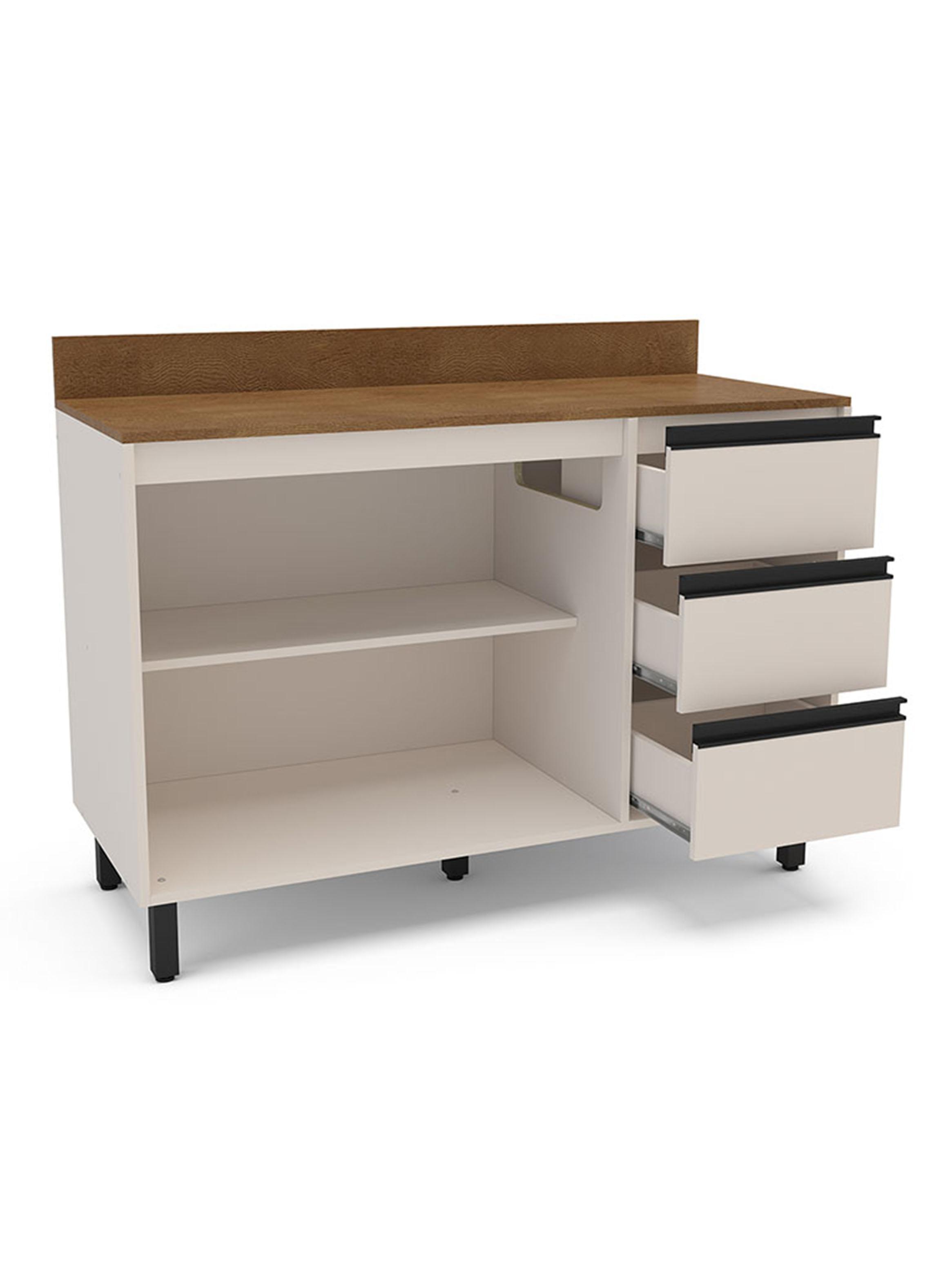 Mueble Base Koya 2 Puertas 3 Cajones Beige-3