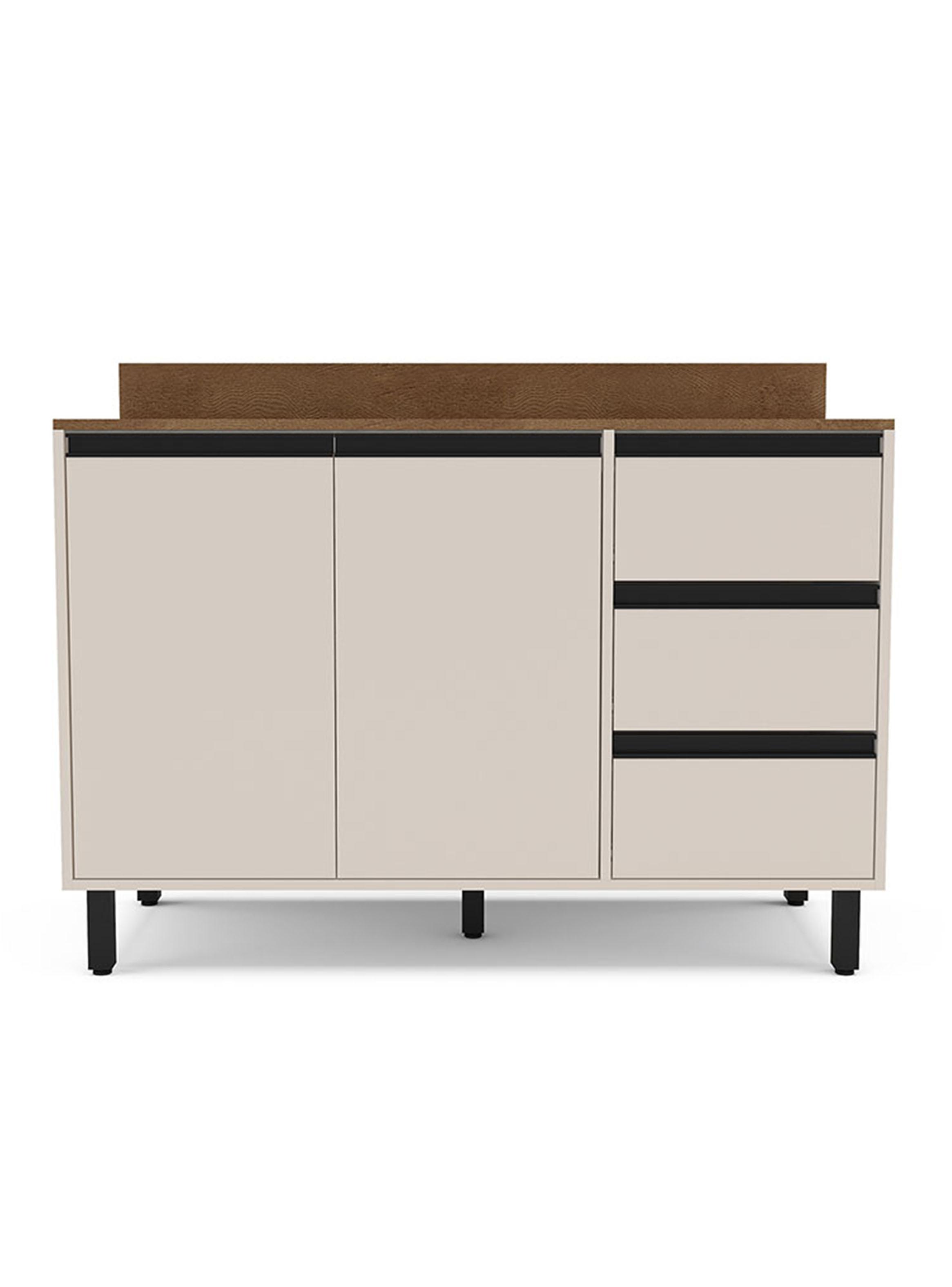 Mueble Base Koya 2 Puertas 3 Cajones Beige-0