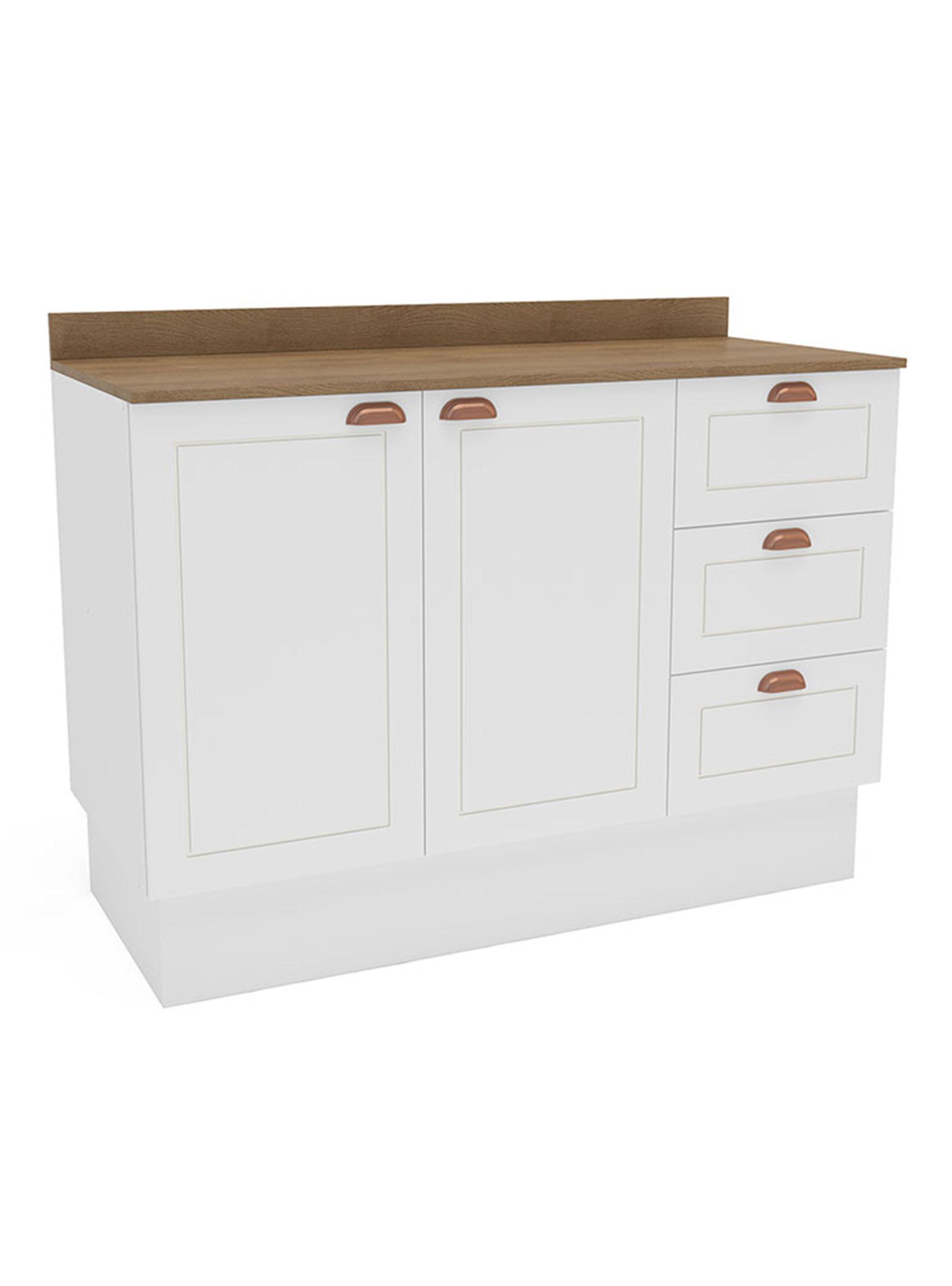 Mueble Base Perola 2 Puertas 3 Cajones Blanco-2