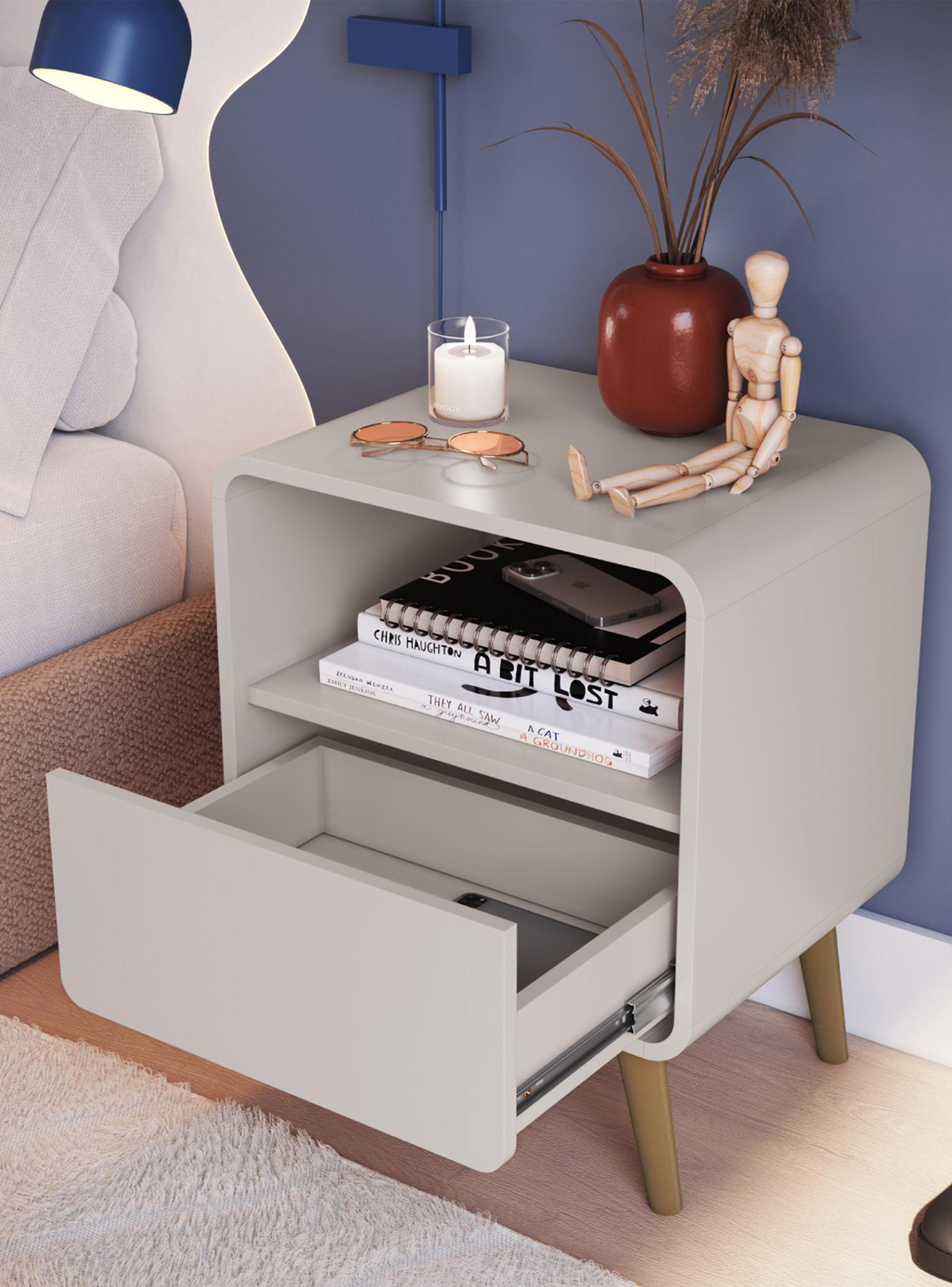 Velador Retro Cajón Roble Claro-3