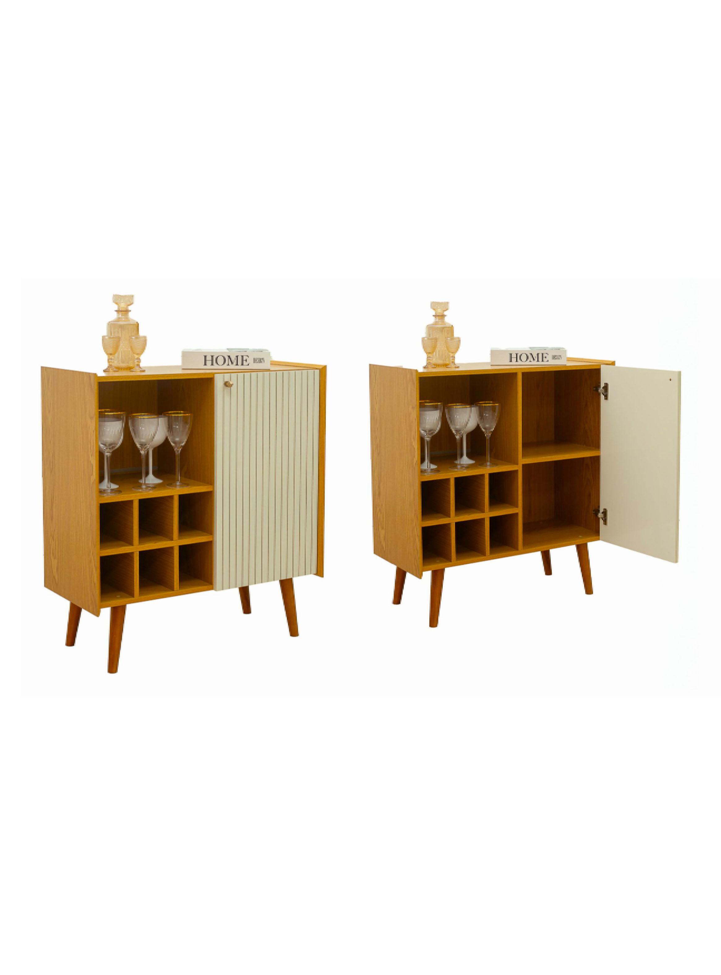 Buffet Bar Vertice MDF Caramelo/Beige 86.4x80x36 cm-3
