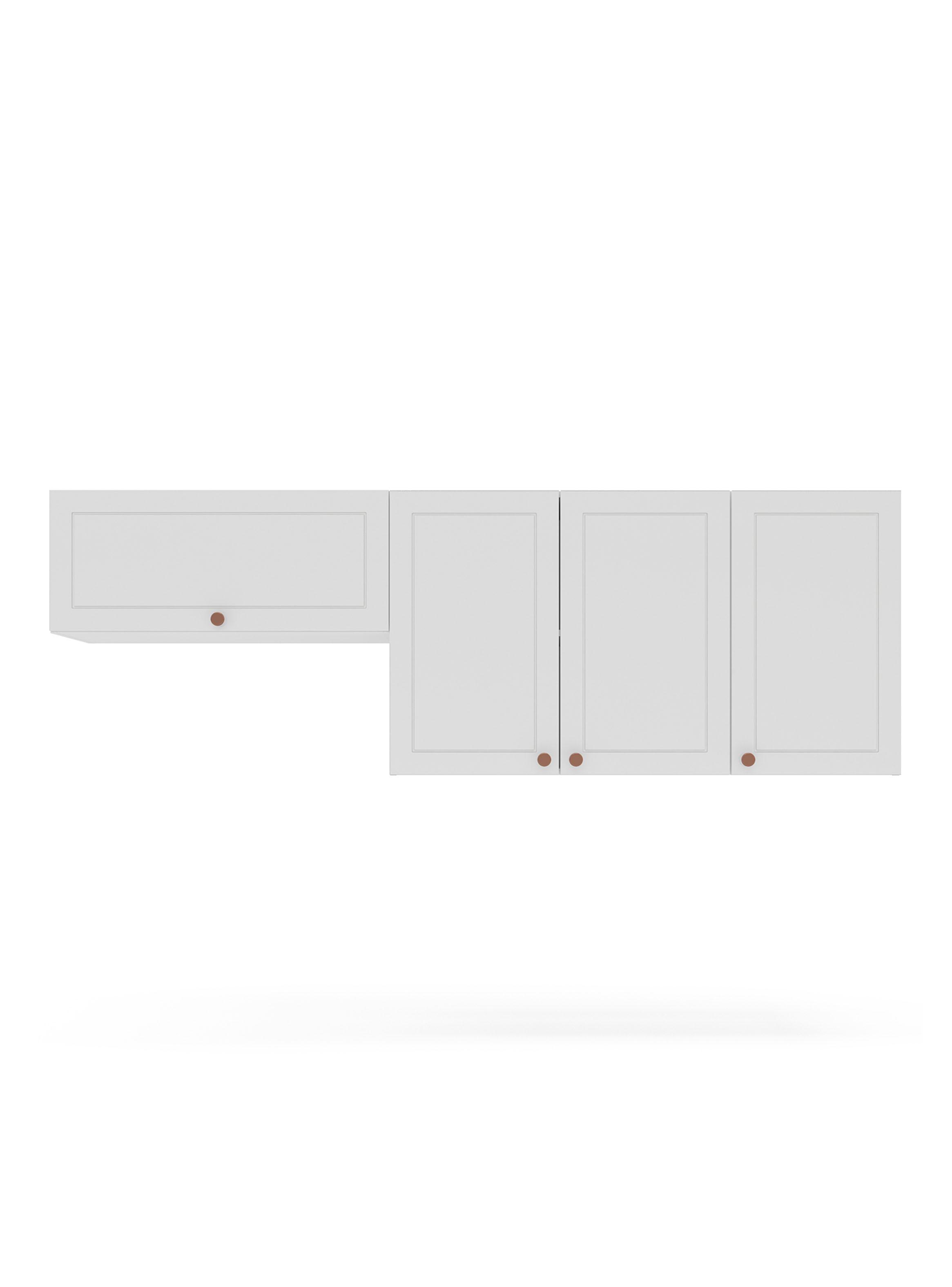 Mueble Aéreo de Cocina Royal 4 Puertas Blanca 200 cm-0
