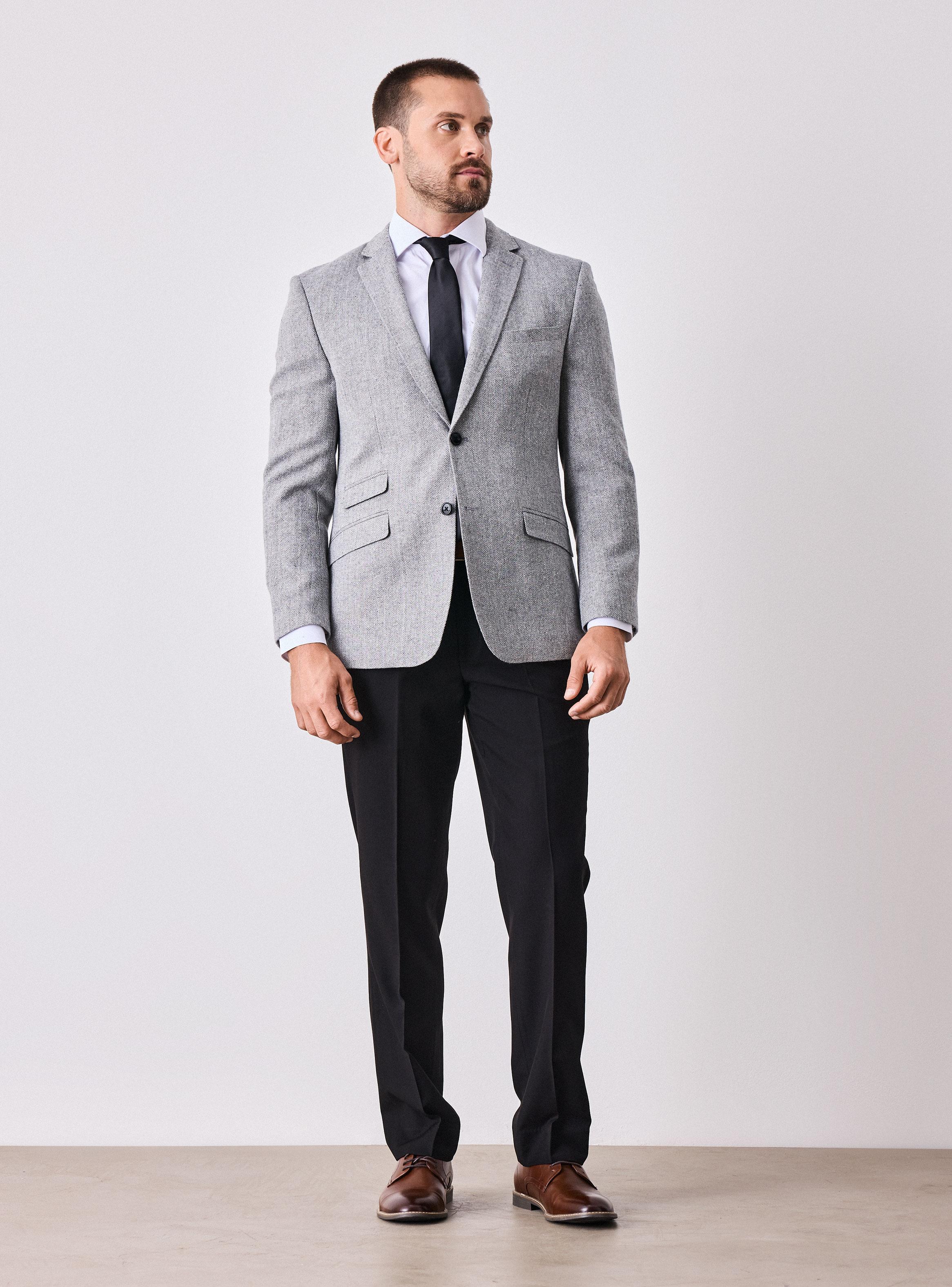Vestón Recto Slim Fit Tweed Espigado-4