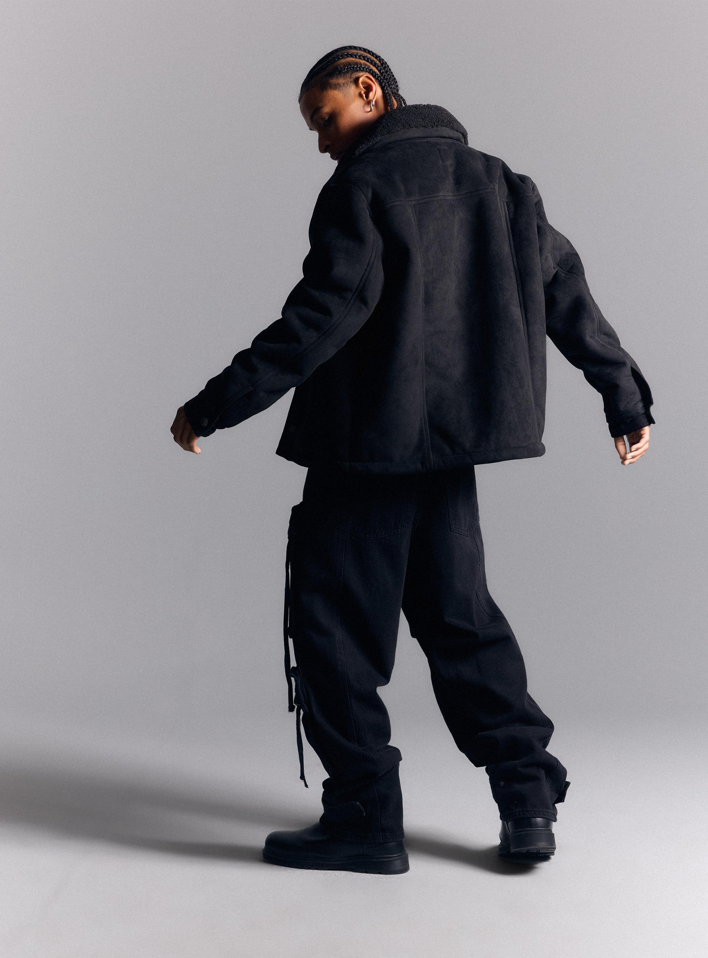 Chaqueta Trucker Suede con Interior de Sherpa-5
