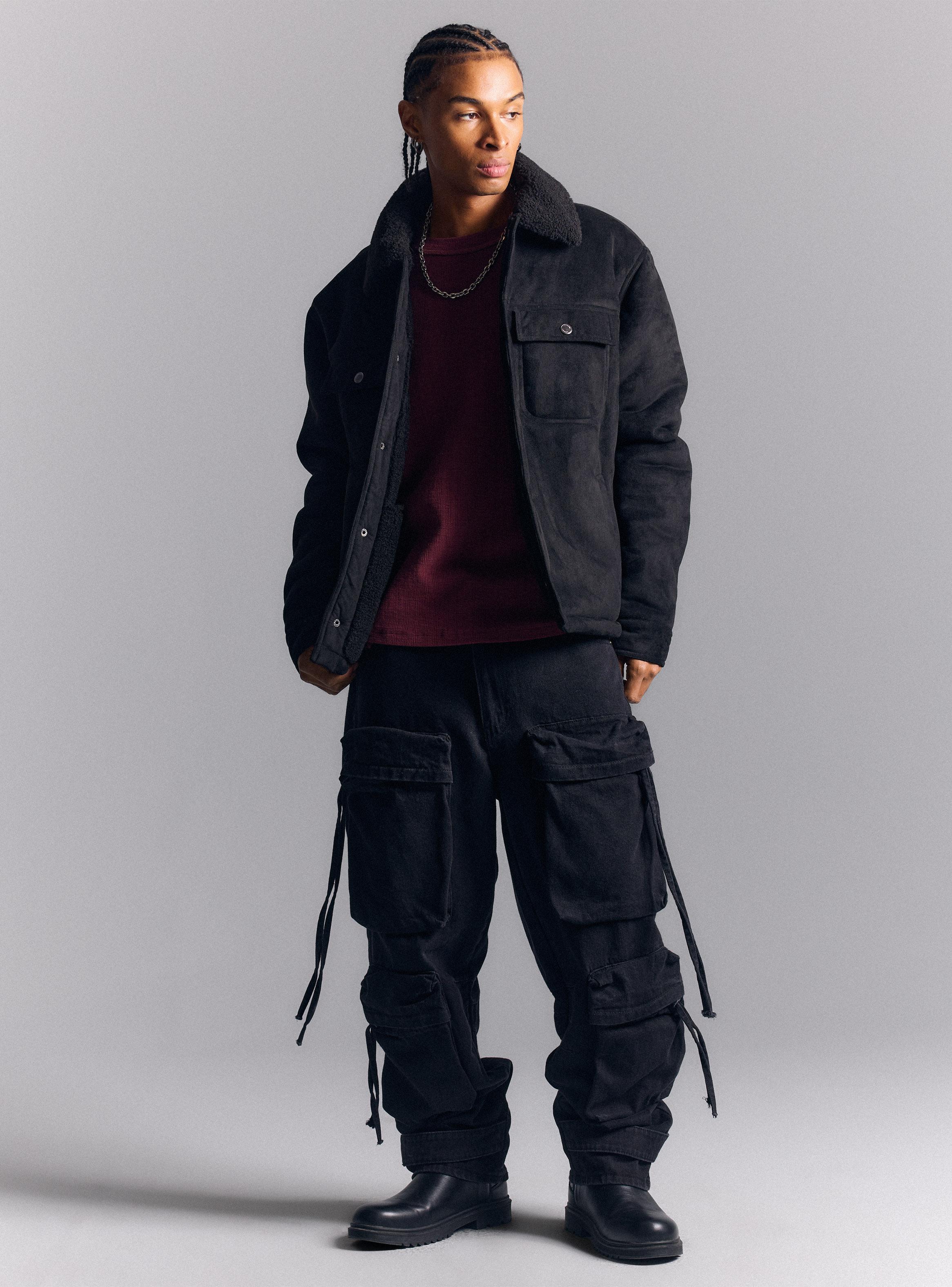Chaqueta Trucker Suede con Interior de Sherpa-4