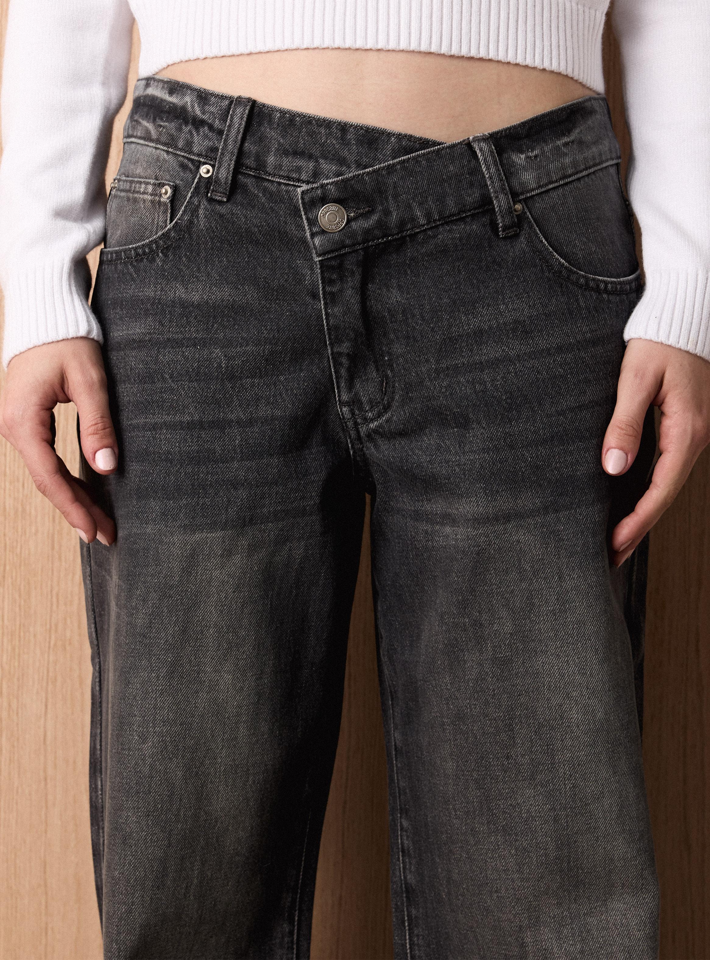 Jeans Wide Leg Medio Pretina Cruzada-2