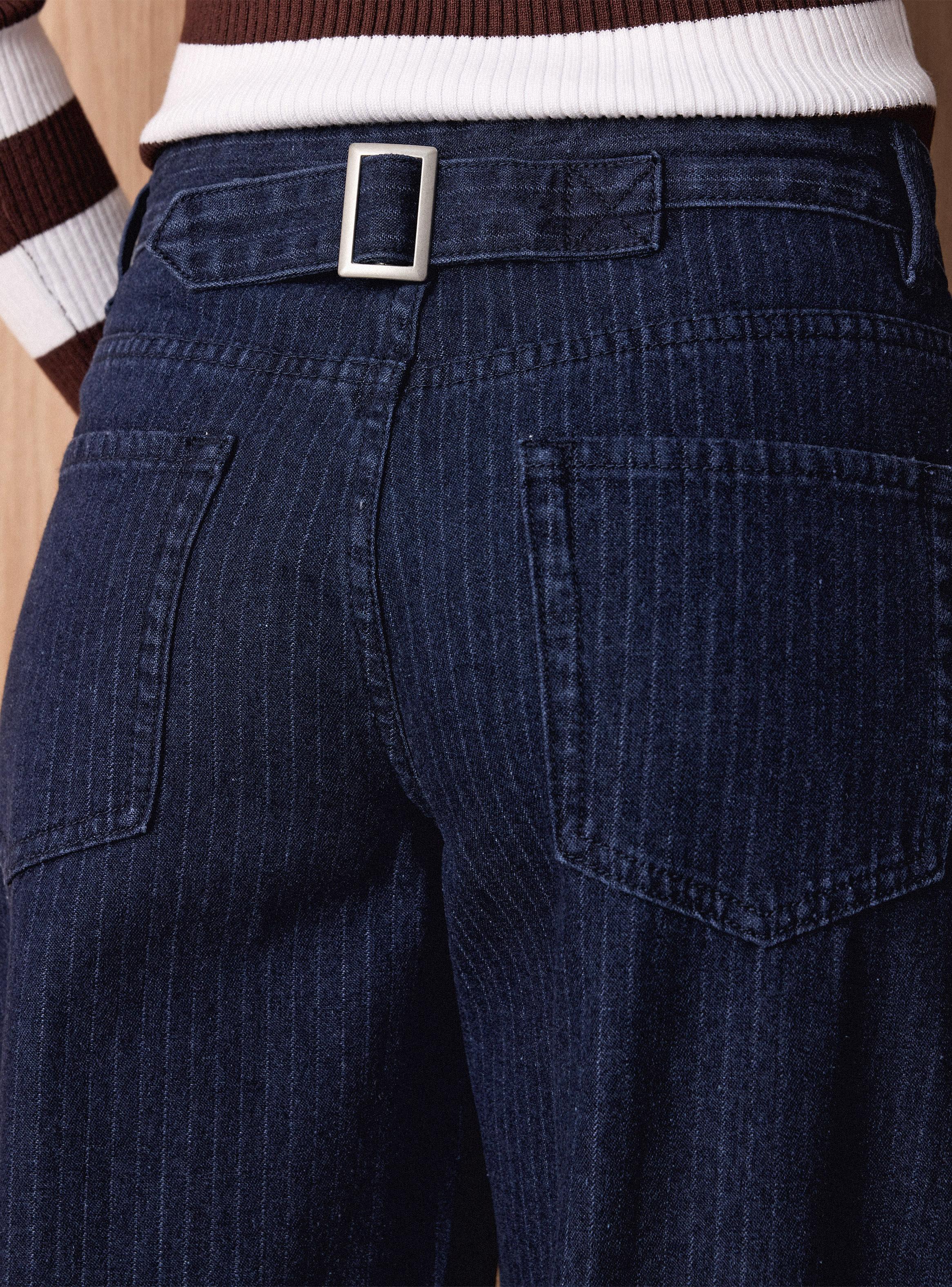 Jeans Rayas Verticales Wide Leg Tiro Alto-3