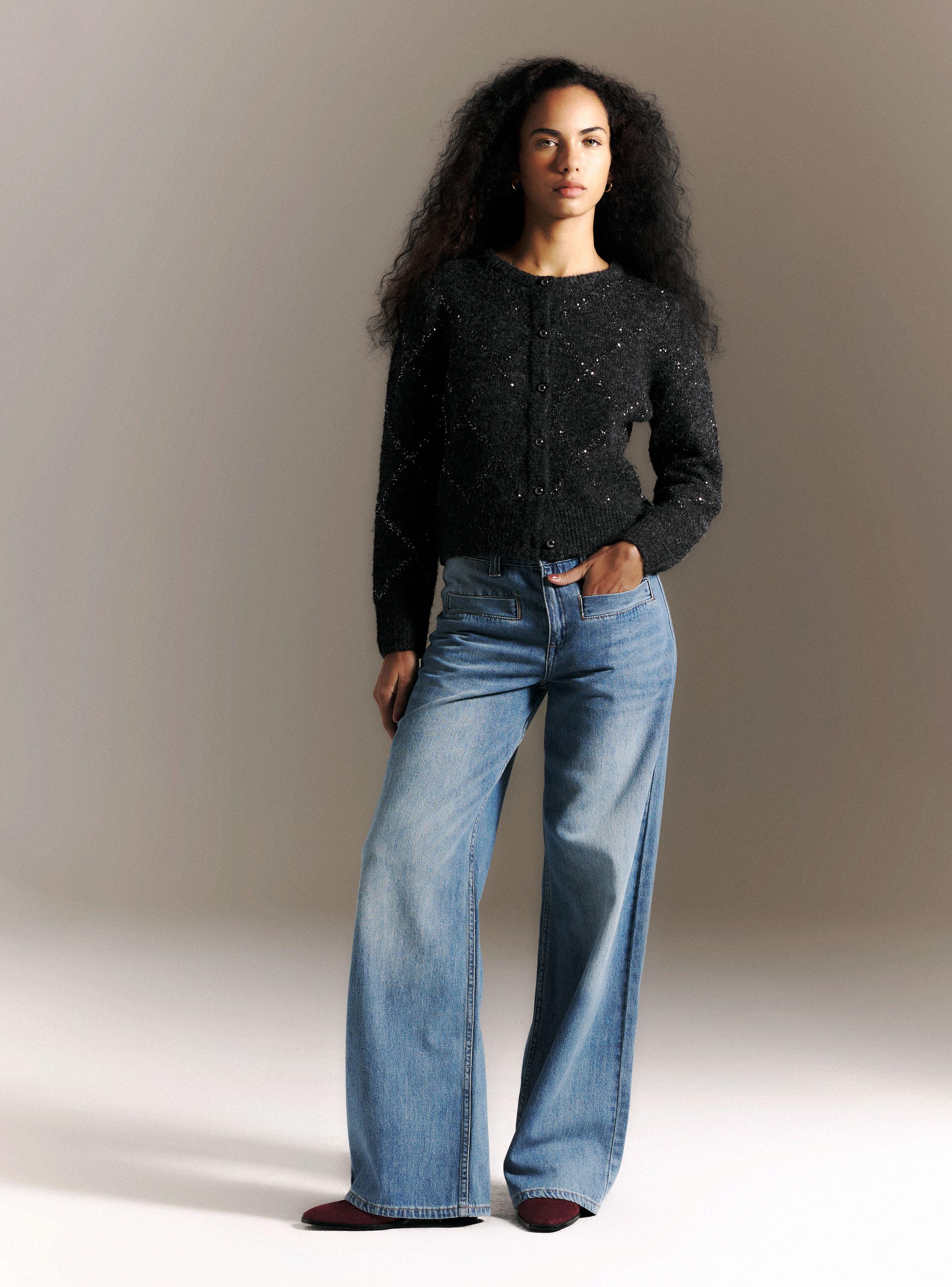 Jeans Wide Leg Tiro Alto Detalle Bolsillos-4
