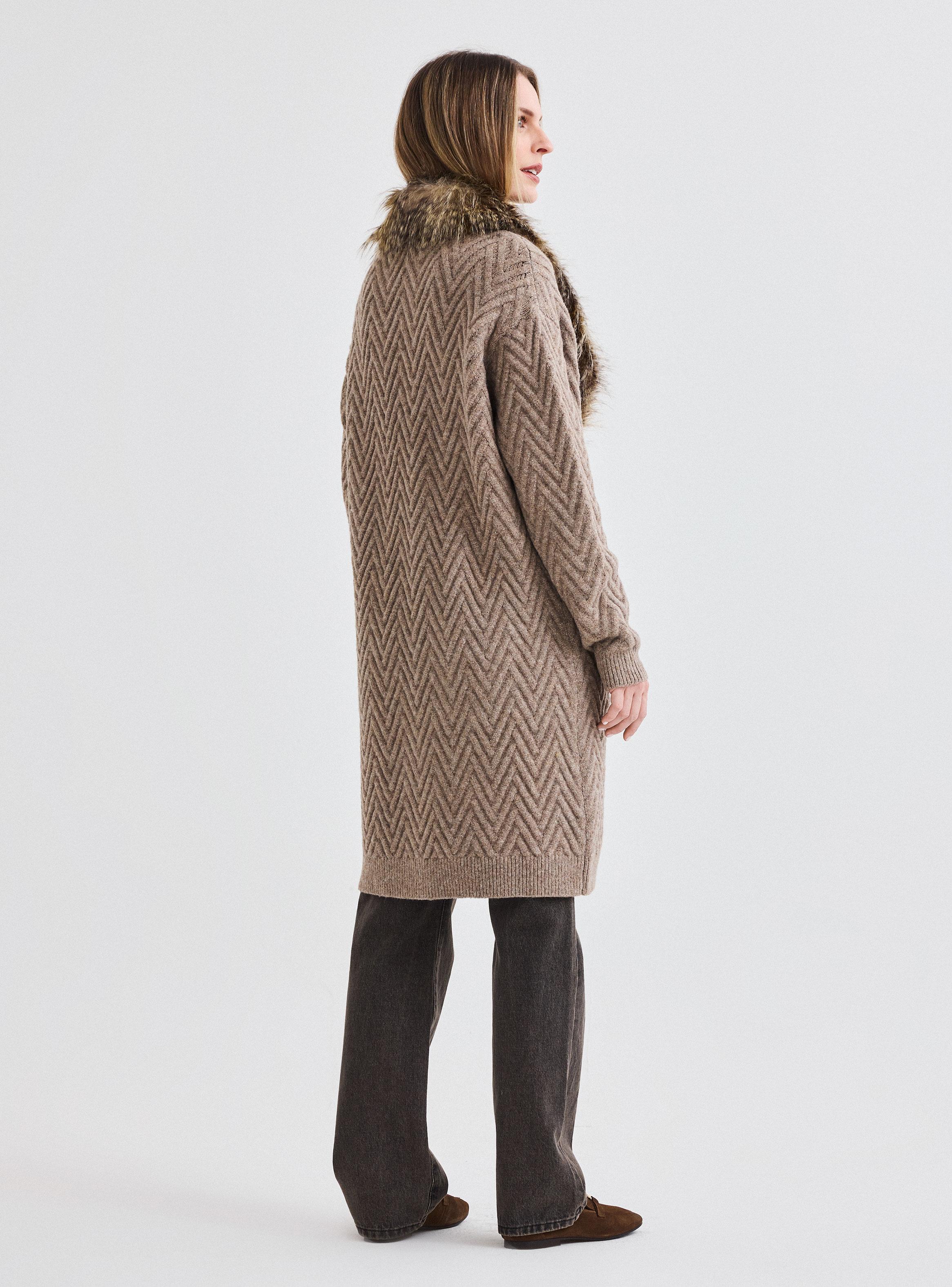 Chaleco Largo Cuello Piel-5