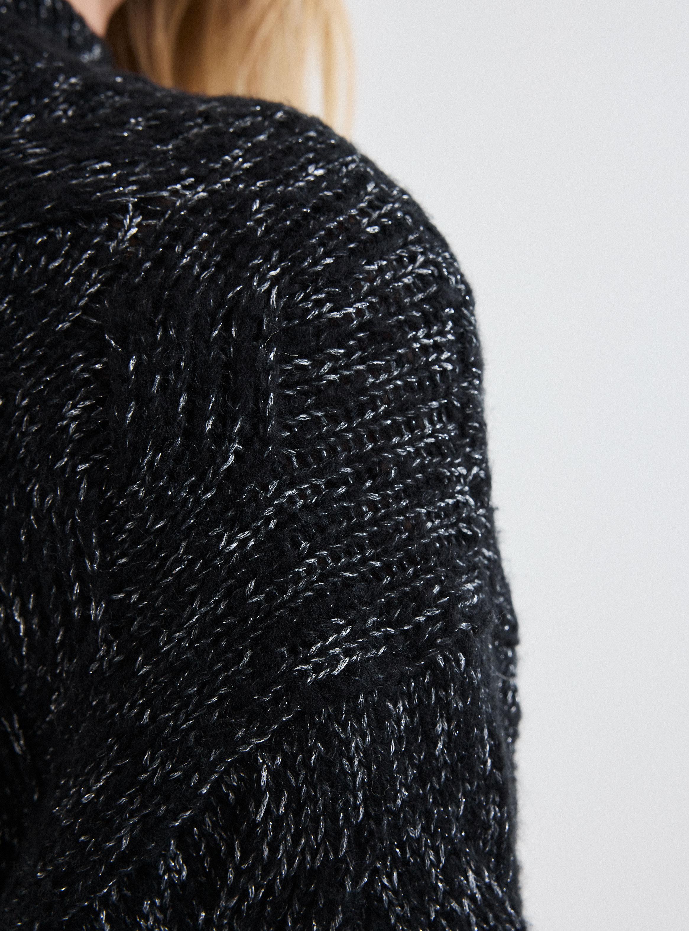 Sweater Cuello Mok con Trenzas y Lurex-3