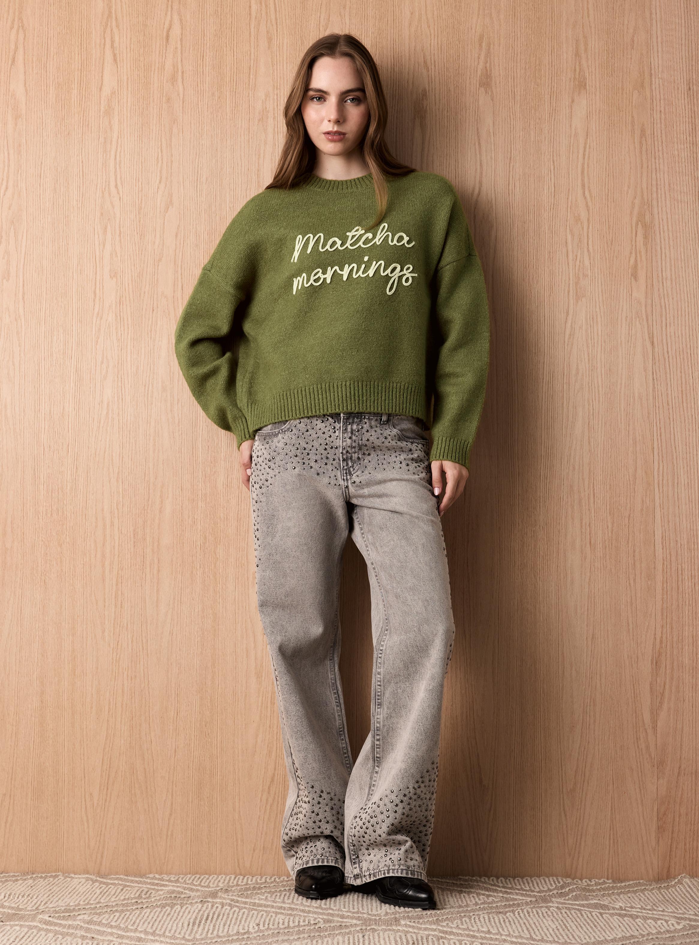 Sweater Tejido de Punto con Detalle Frontal-4