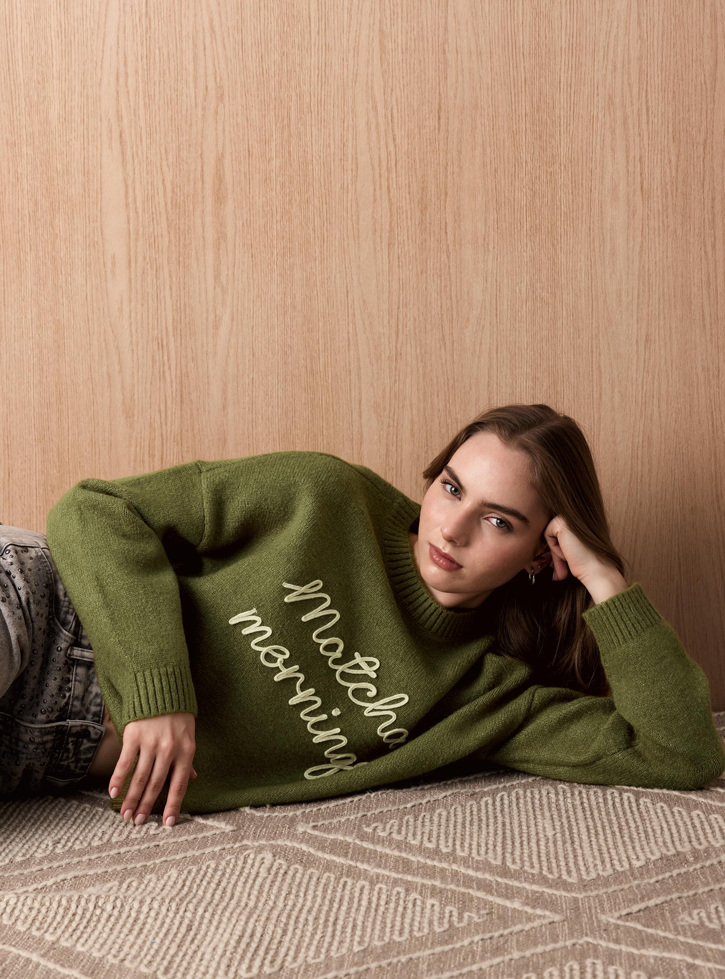 Sweater Tejido de Punto con Detalle Frontal-2