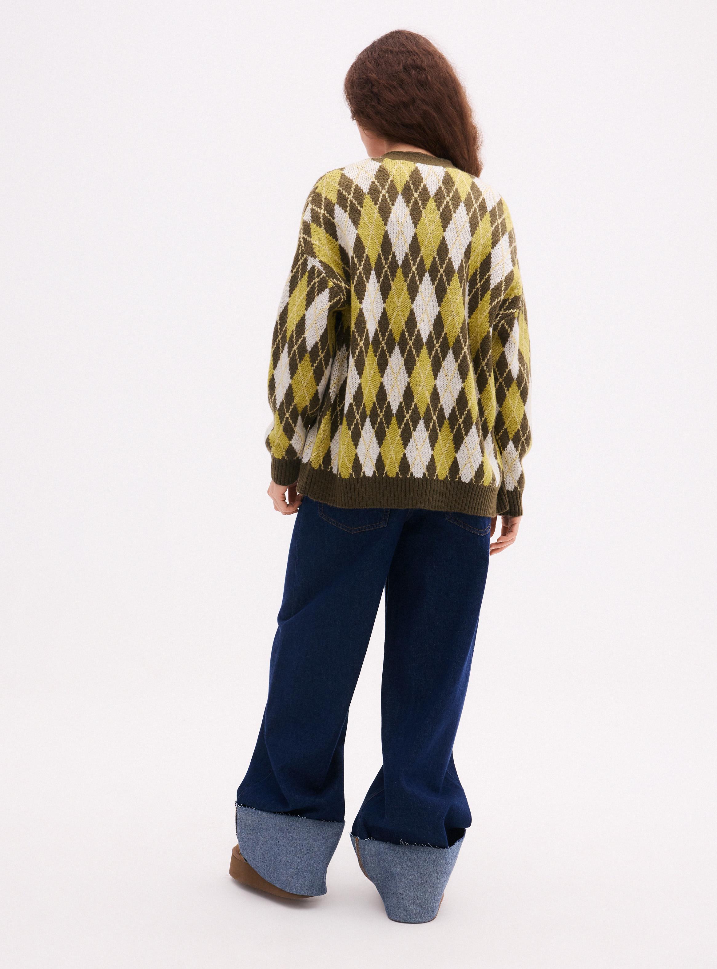 Chaleco Rombos Geométricos con Botones-5