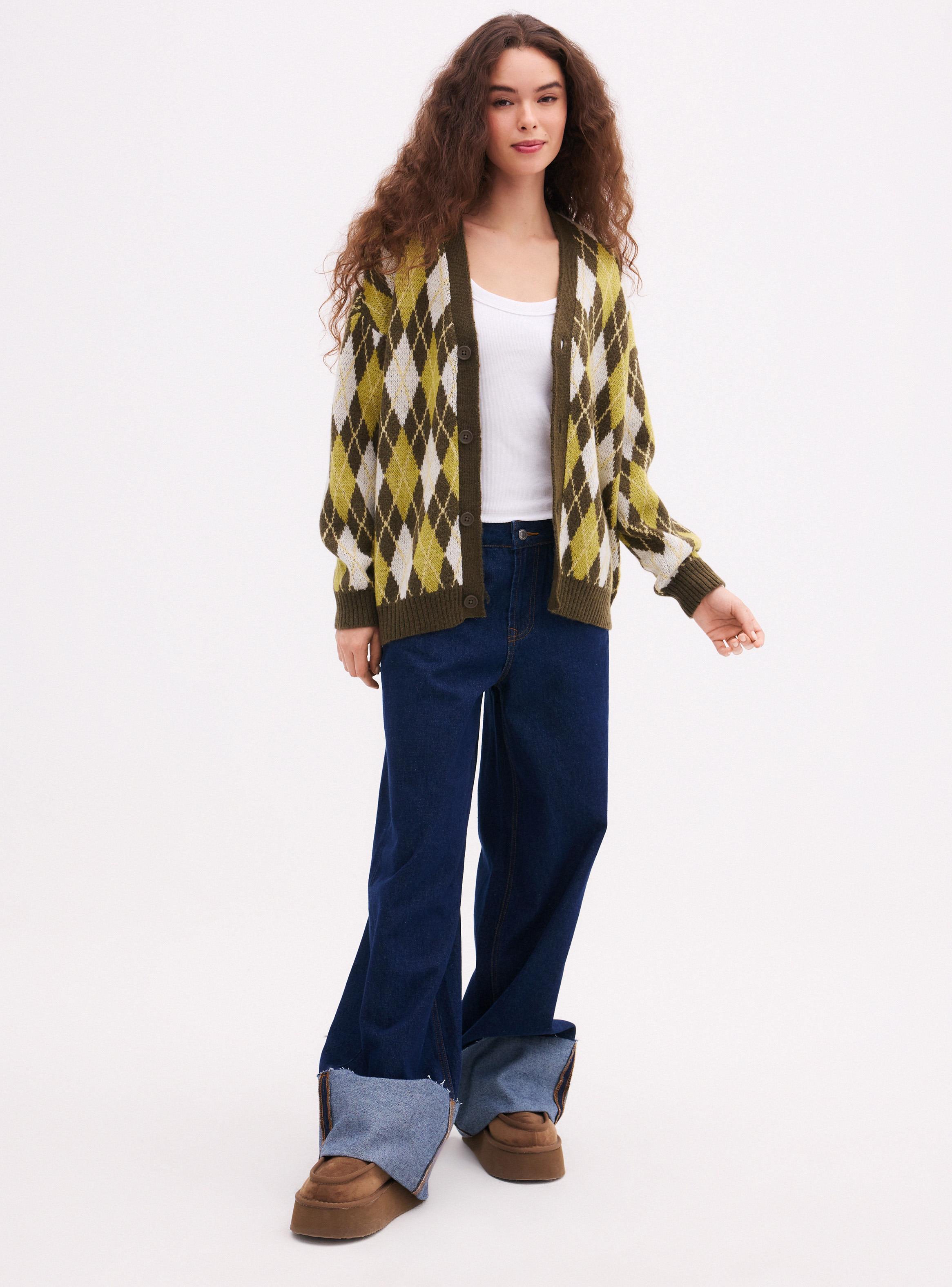 Chaleco Rombos Geométricos con Botones-4