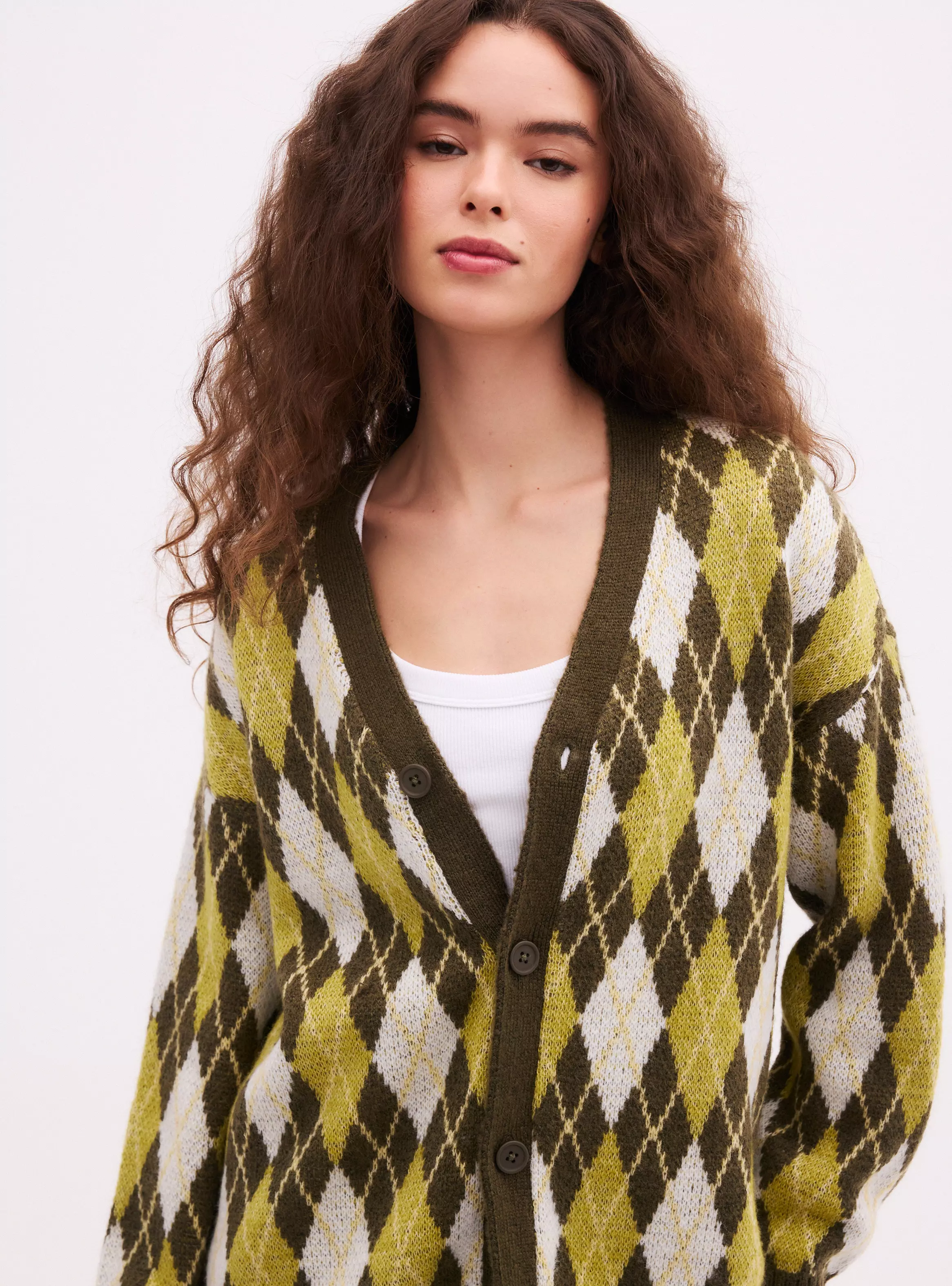 Chaleco Rombos Geométricos con Botones-2