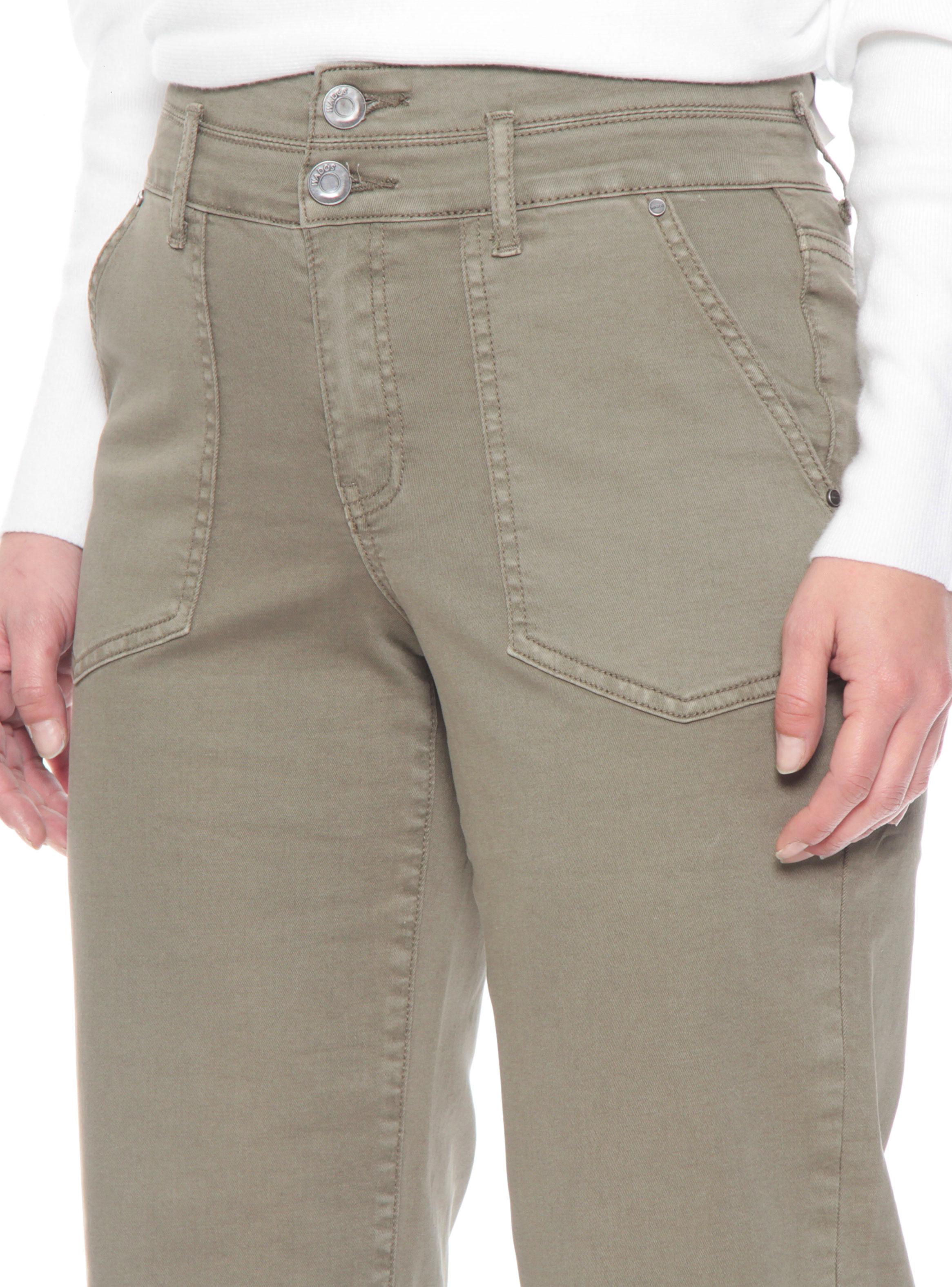 Pantalón Crop Cargo Tiro Alto Pretina Media 2 Botones-2