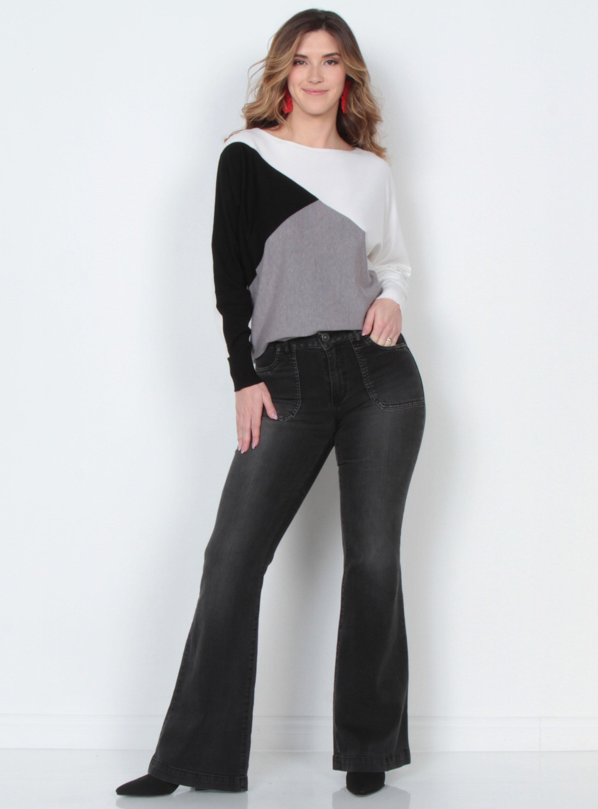 Sweater Manga Larga Escote Bote Asimétrico-3