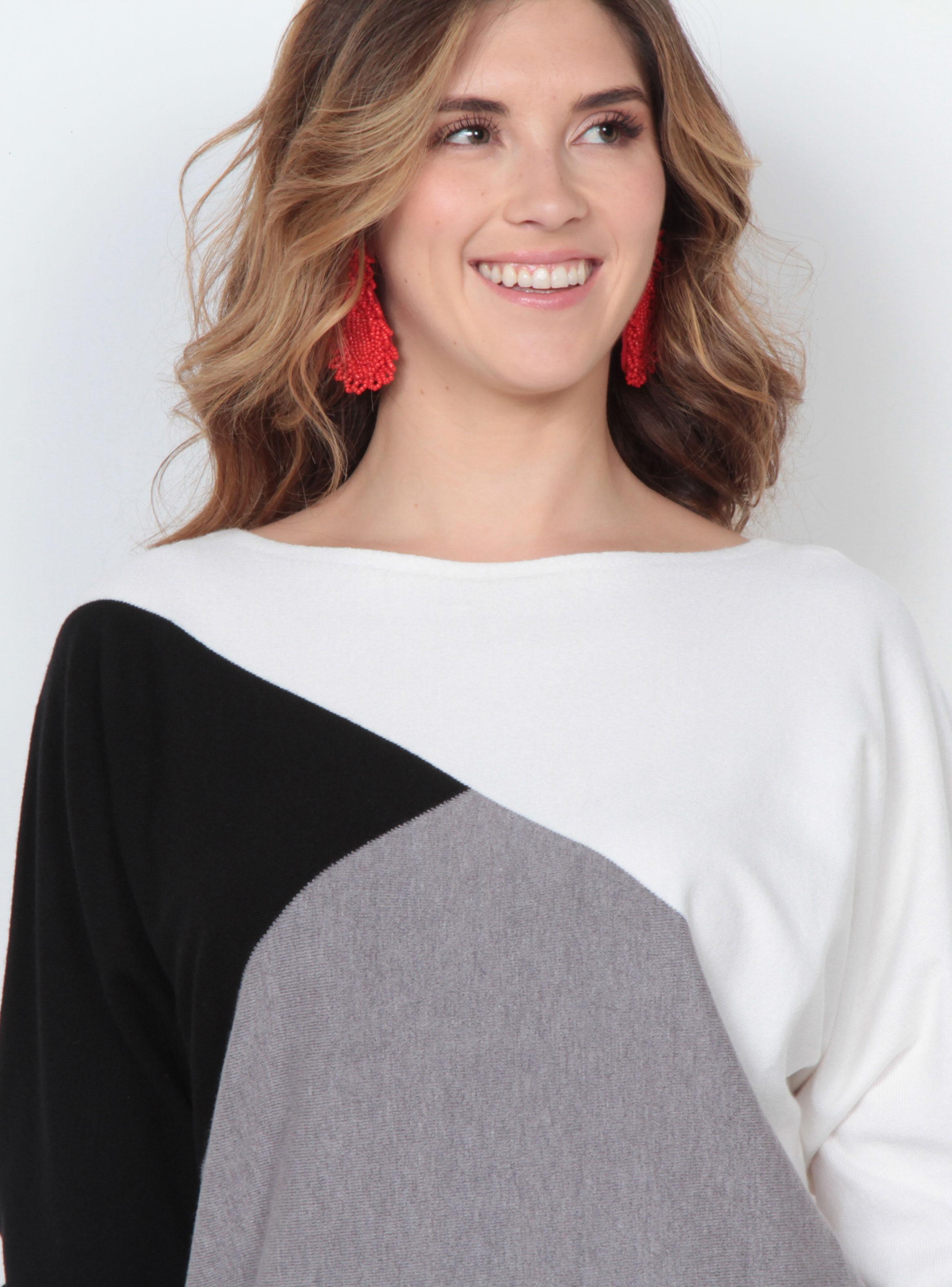 Sweater Manga Larga Escote Bote Asimétrico-2