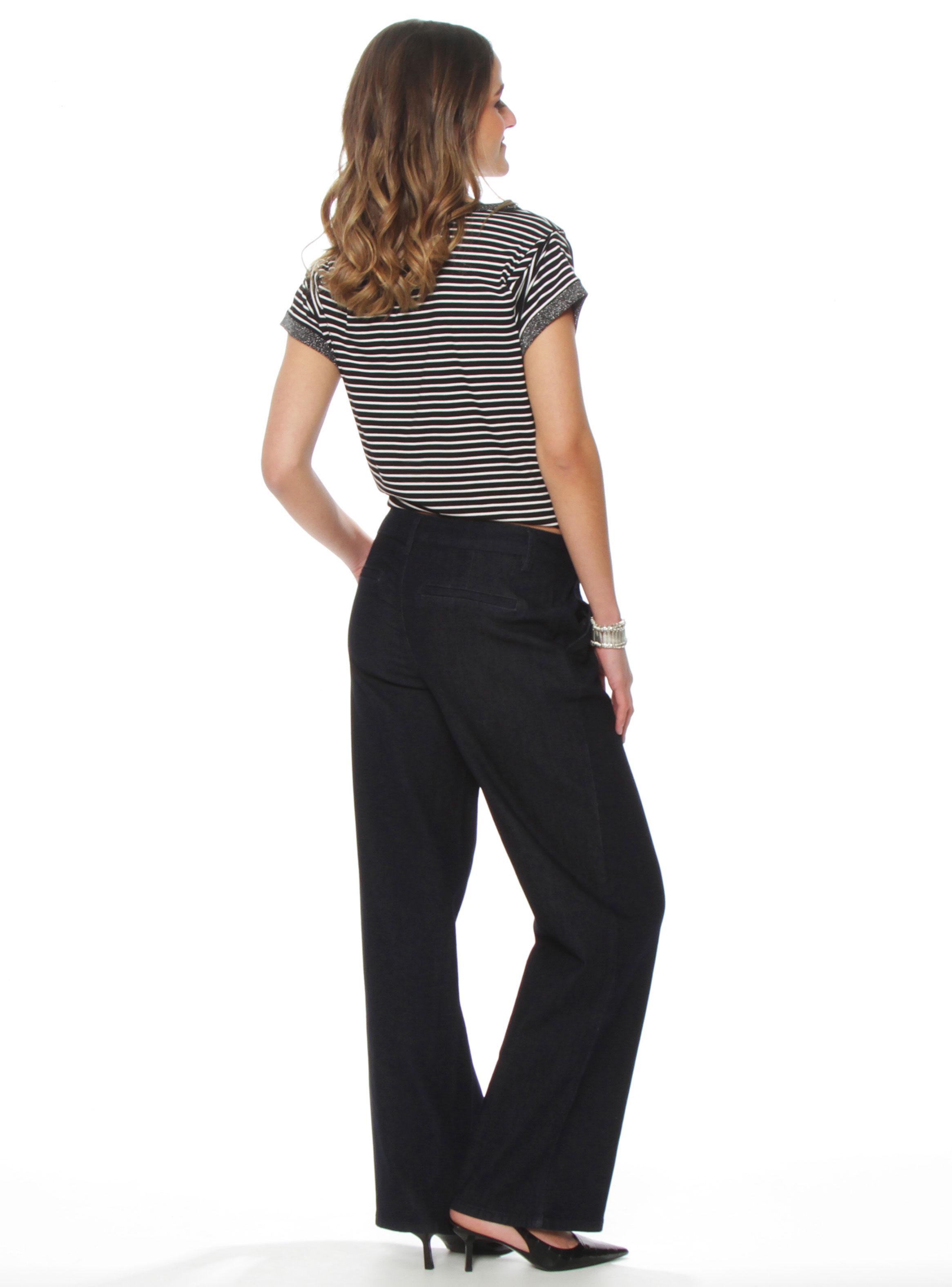 Jeans Recto Tiro Alto Pretina Básica Bolsillo Argentino-4