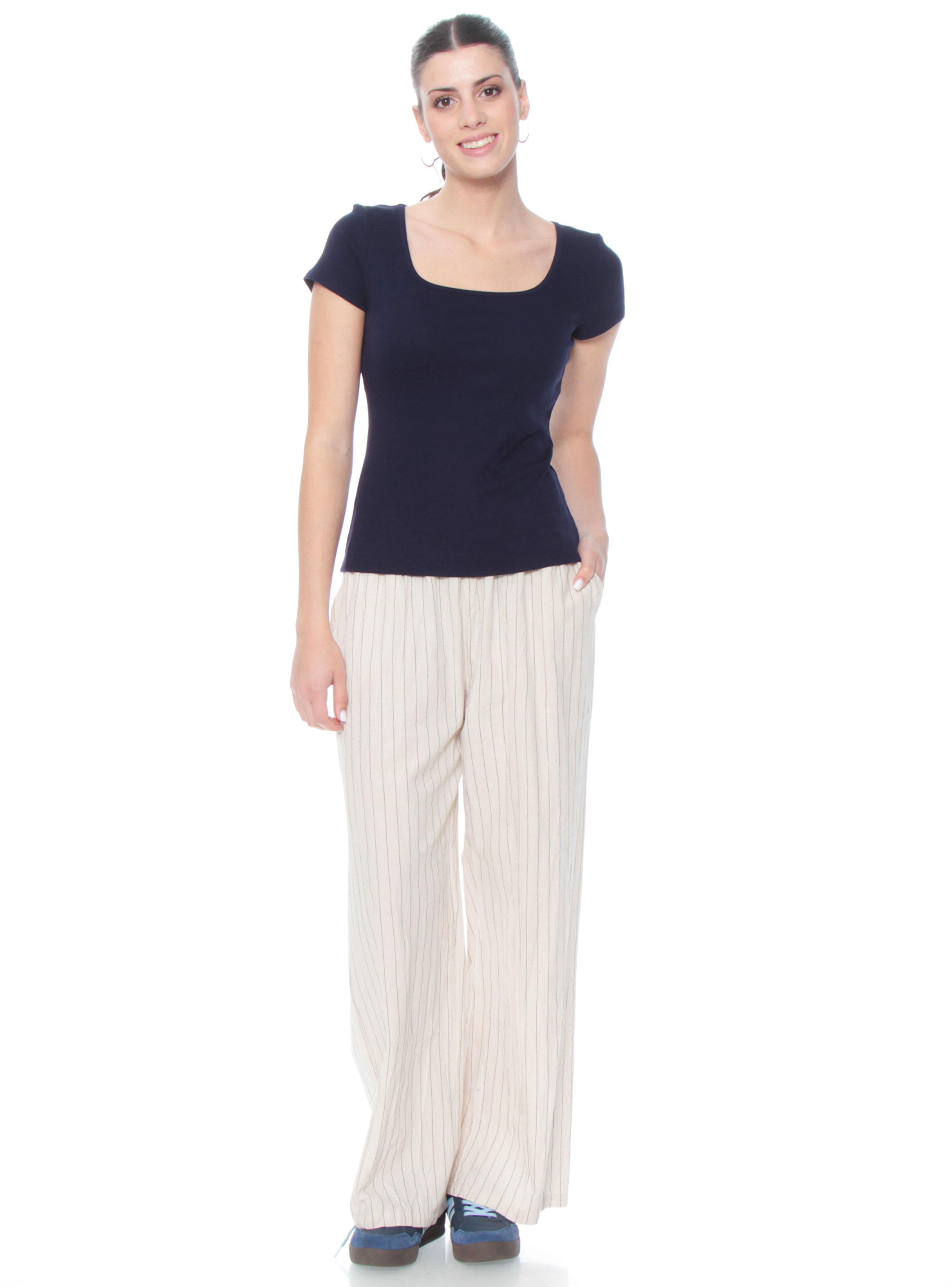 Polera Manga Corta Sólida Escote Cuadrado-3