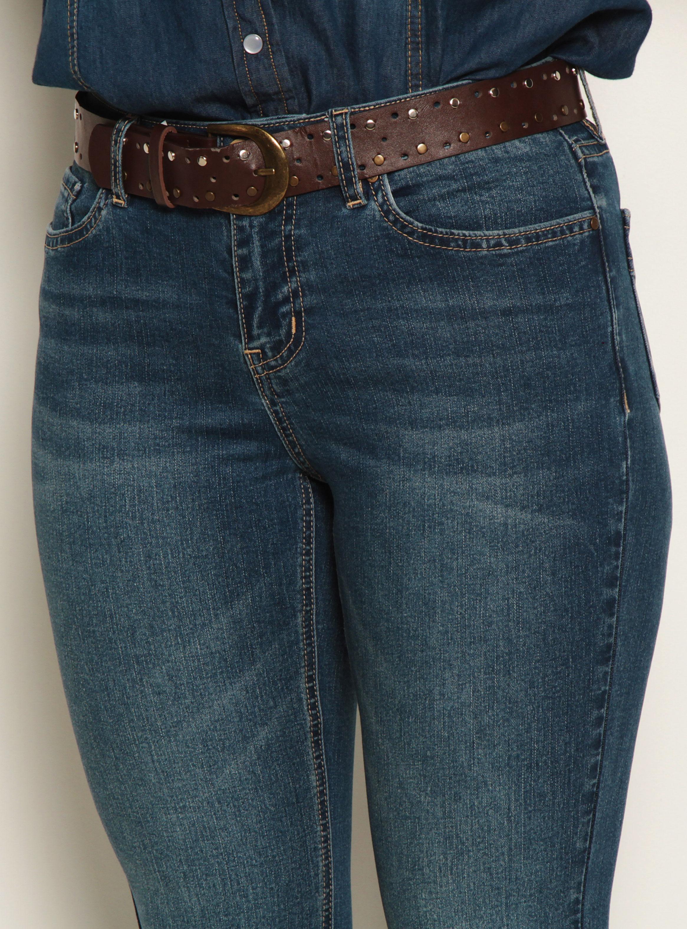 Jeans Recto Tiro Medio 1 Botón con Cinturón P071-2