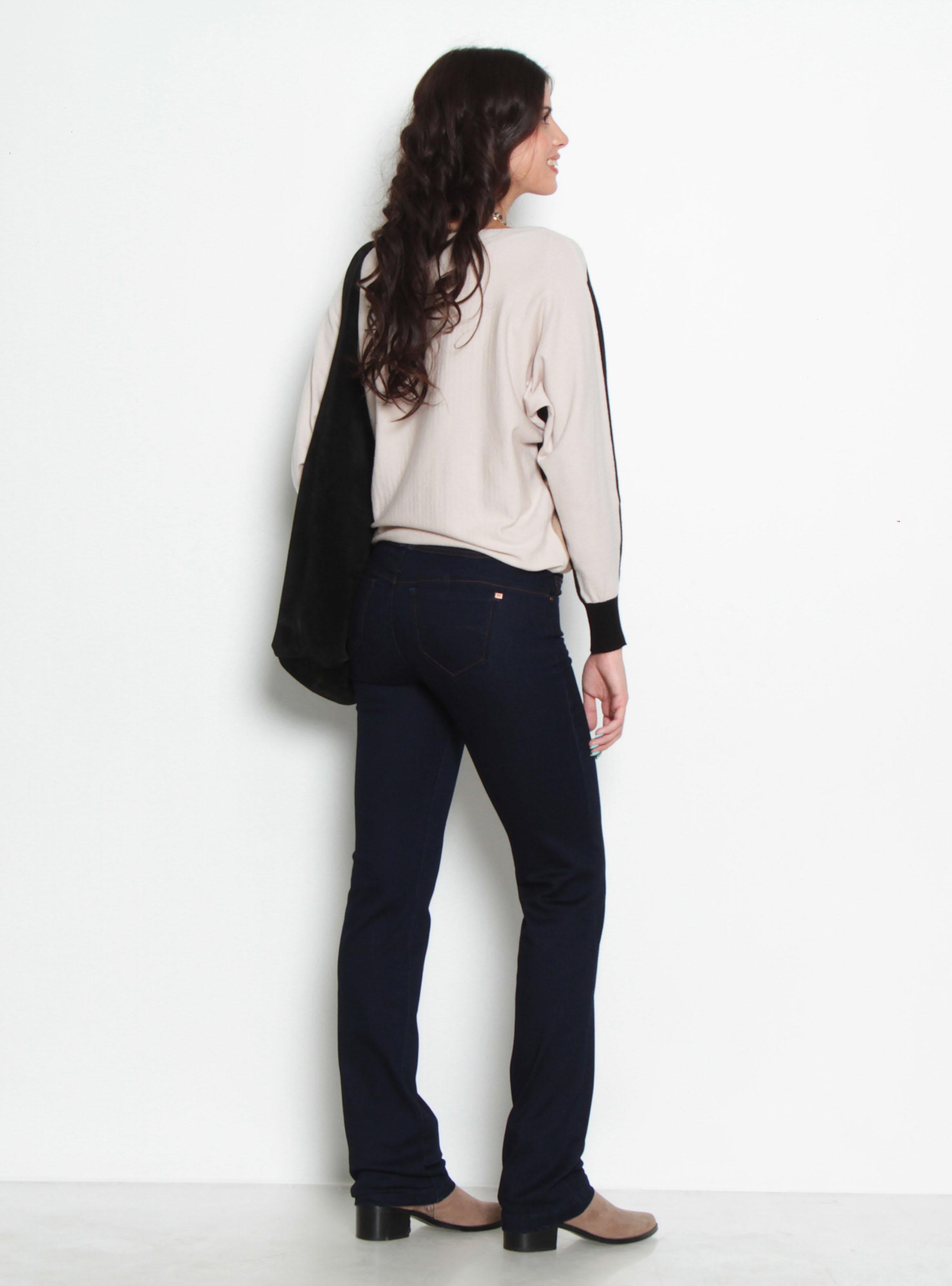 Jeans Recto Tiro Alto Tapetas Falsas Pretina Media-4