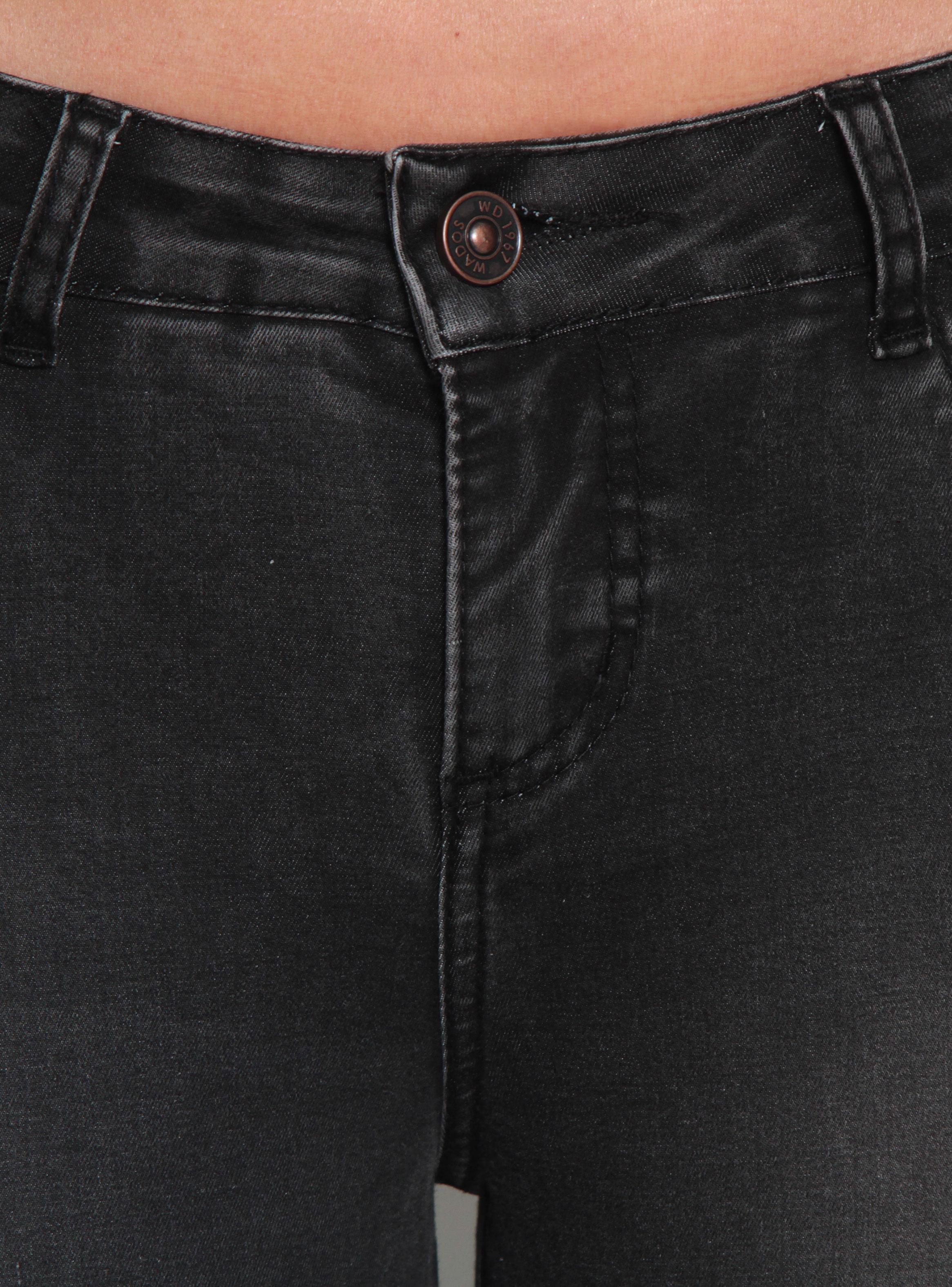 Jeans Tiro Bajo Flare Pretina un Botón Jn-2