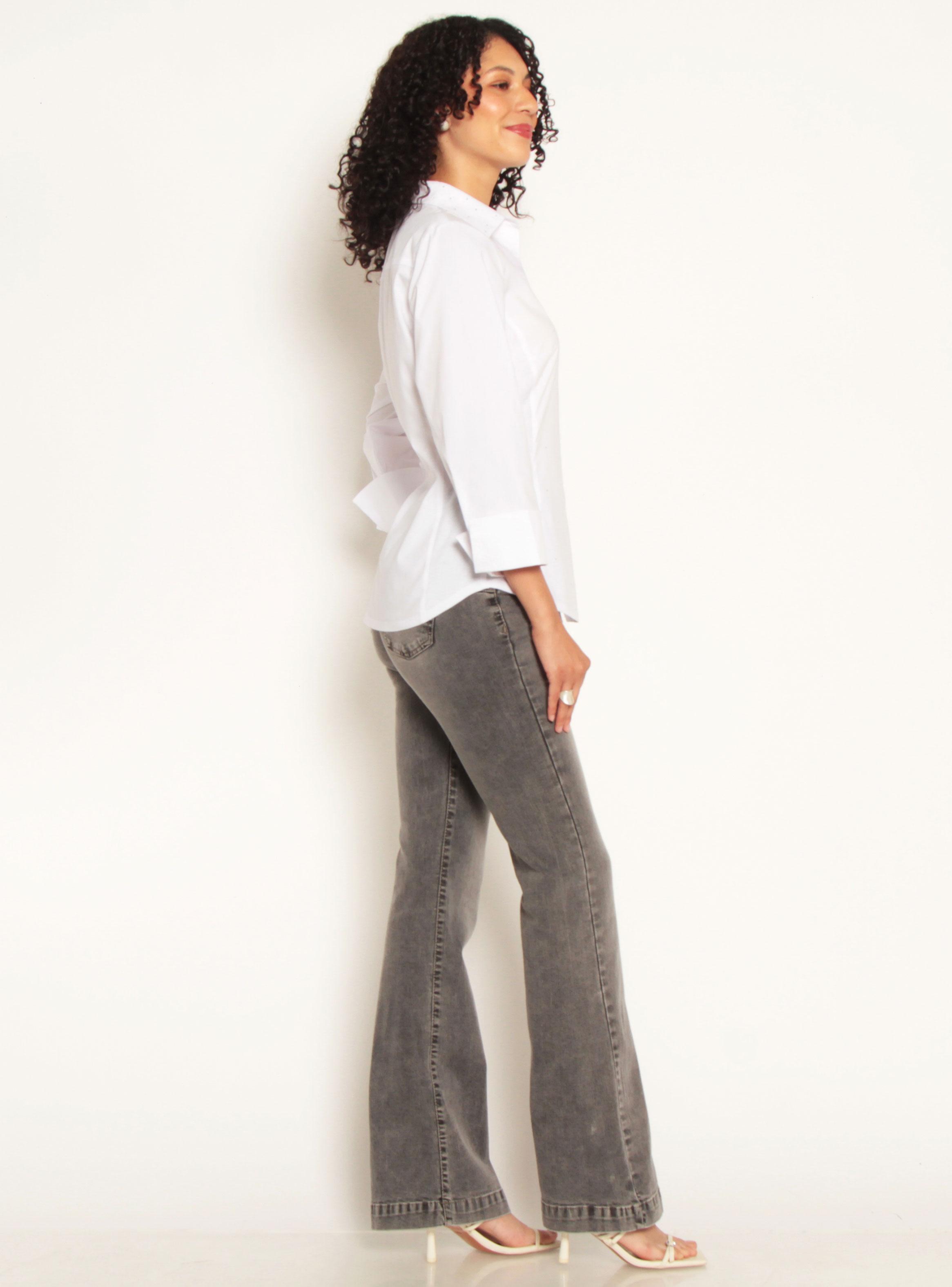 Blusa Manga 3/4 Abotonada en Delantero Strass-4