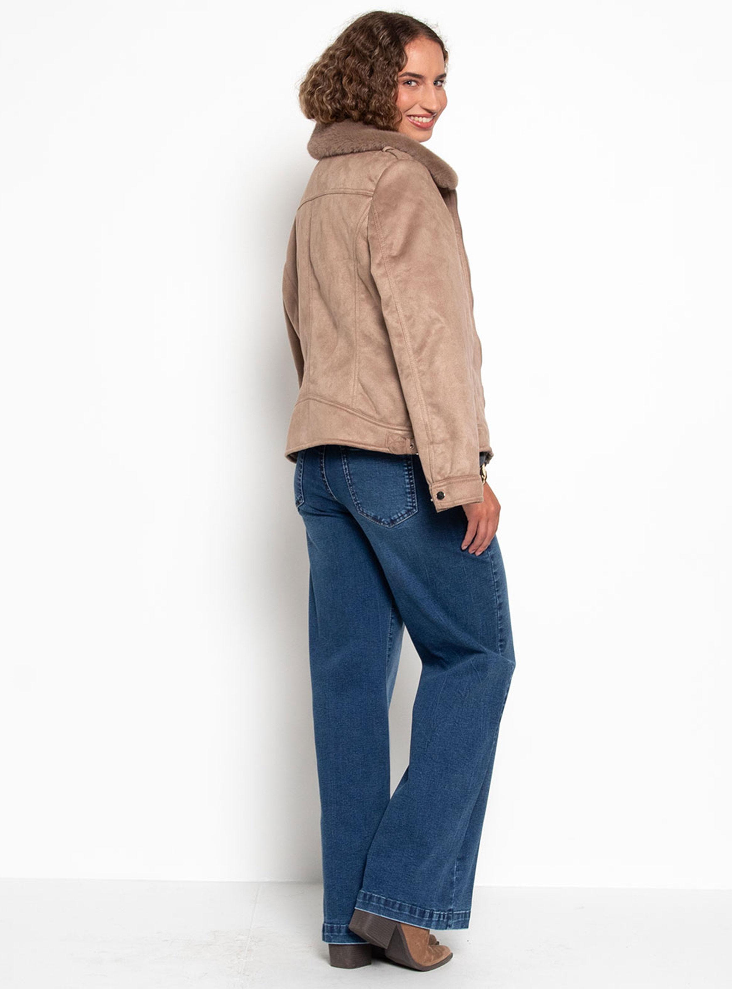 Jeans Wide Tiro Alto Pretina Básico Ja307-4