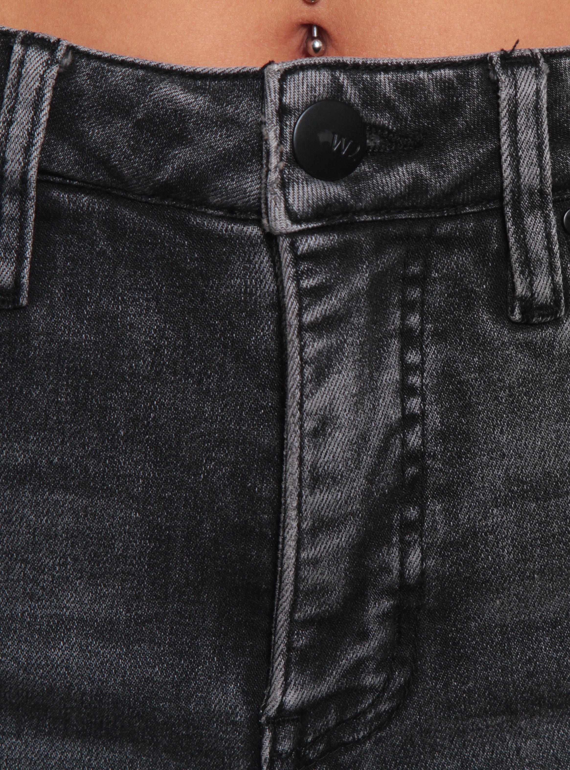 Jeans Flare Tiro Alto Pretina con 1 Botón-2